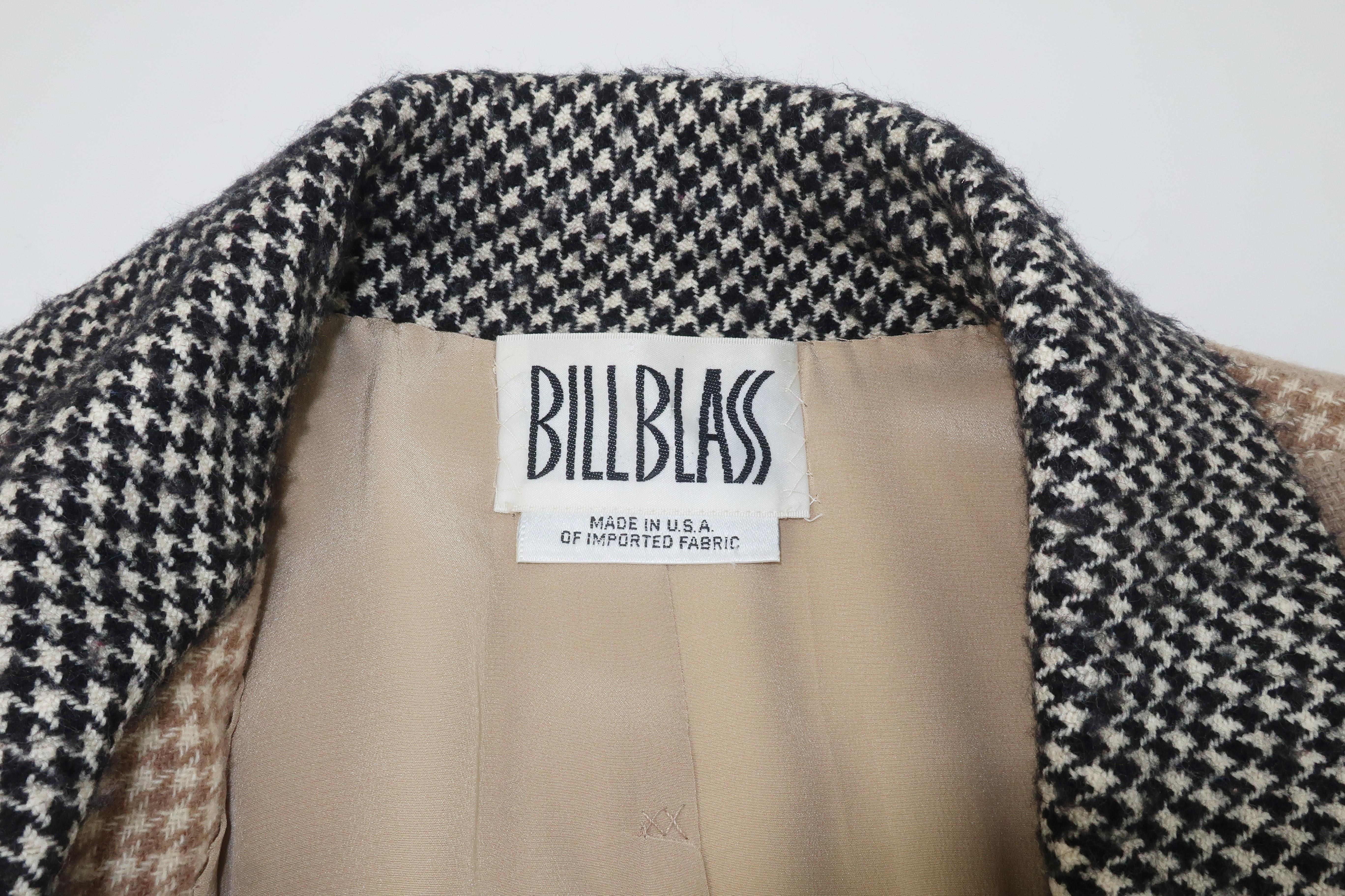 Women's Bill Blass Cashmere Blend Wool Houndstooth Jacket