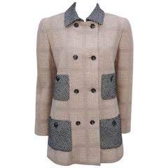 Bill Blass Cashmere Blend Wool Houndstooth Jacket