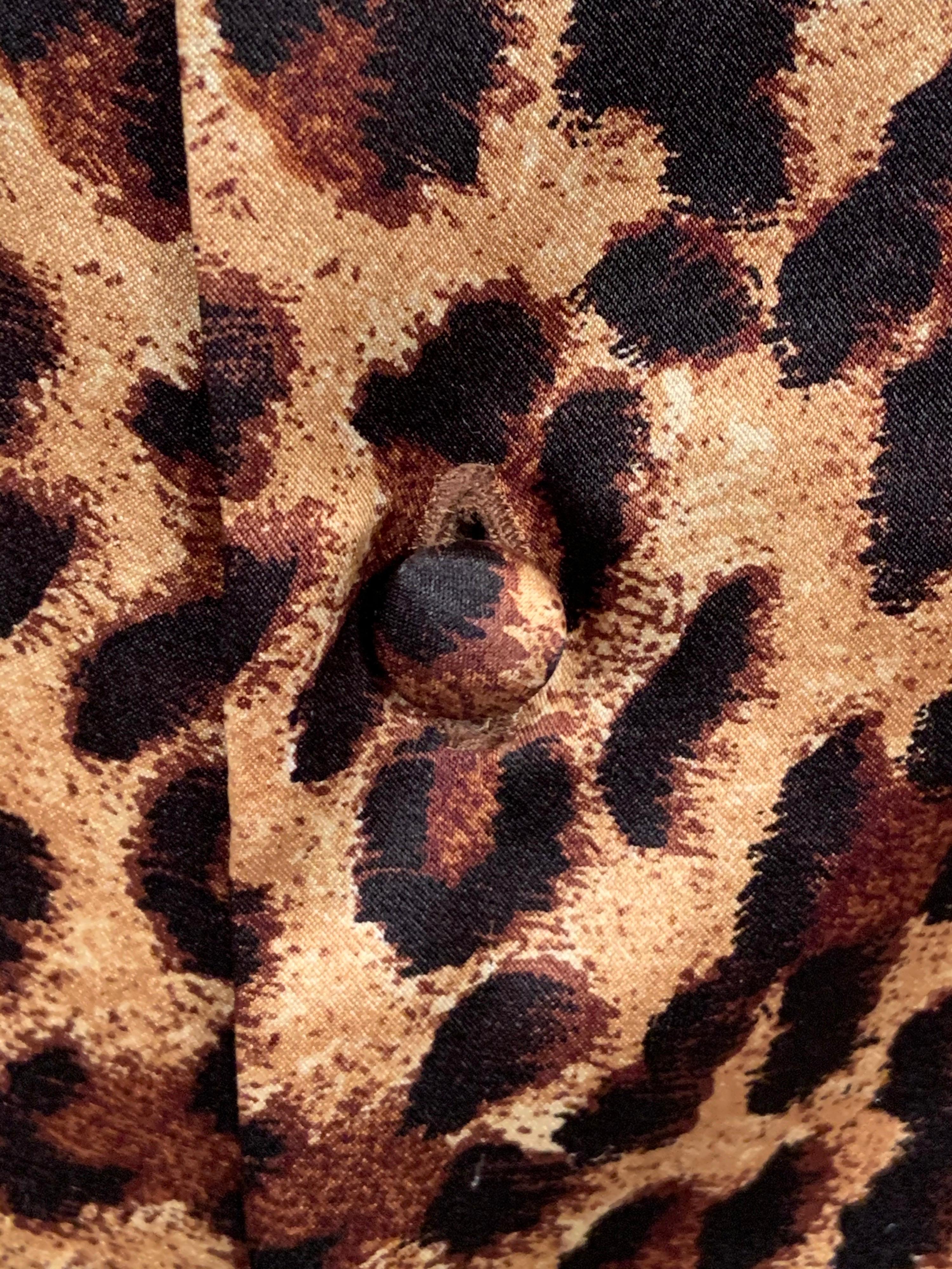 Bill Blass Classic Leopard Print Silk Blouse For Sale 1
