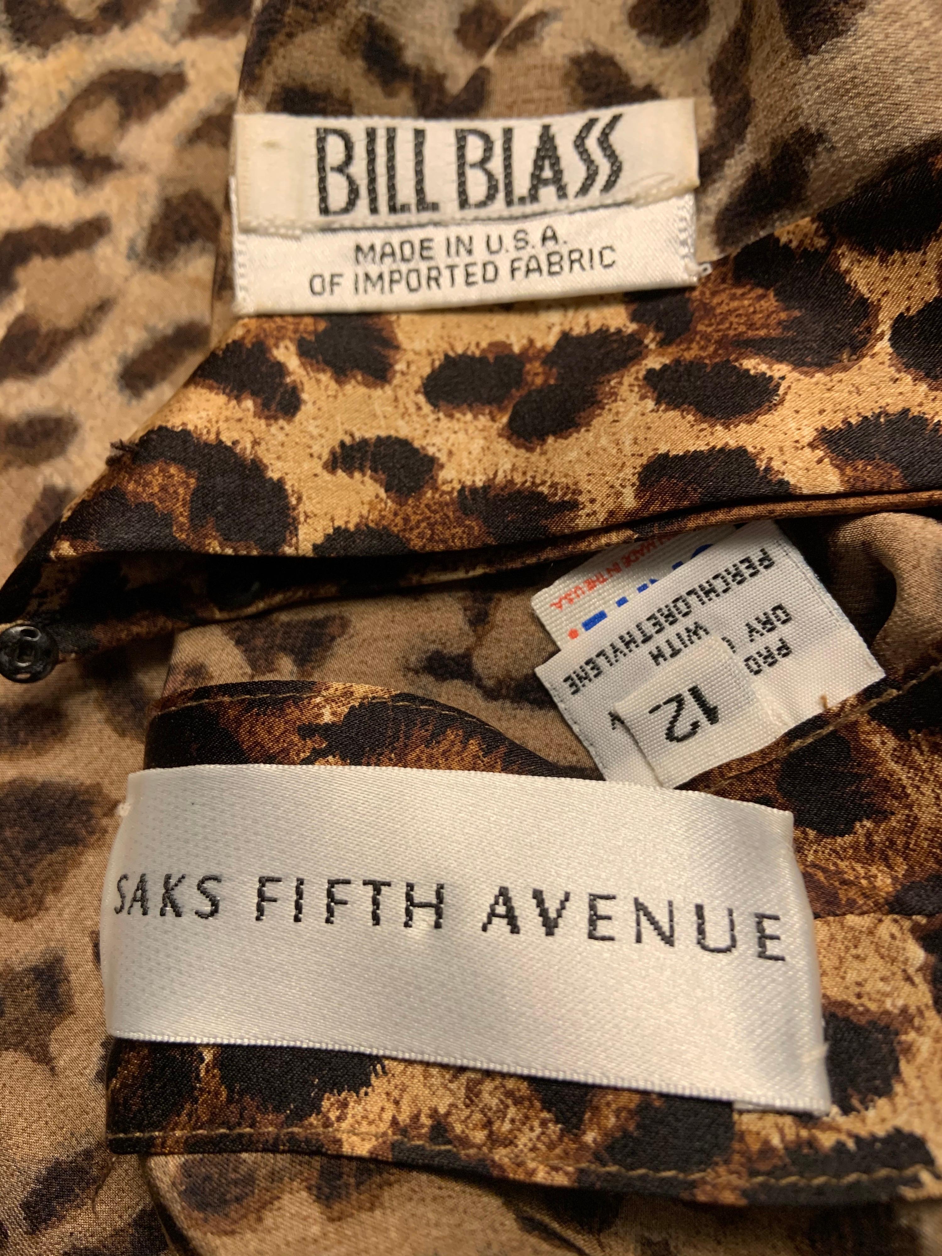 Bill Blass Classic Leopard Print Silk Blouse For Sale 2