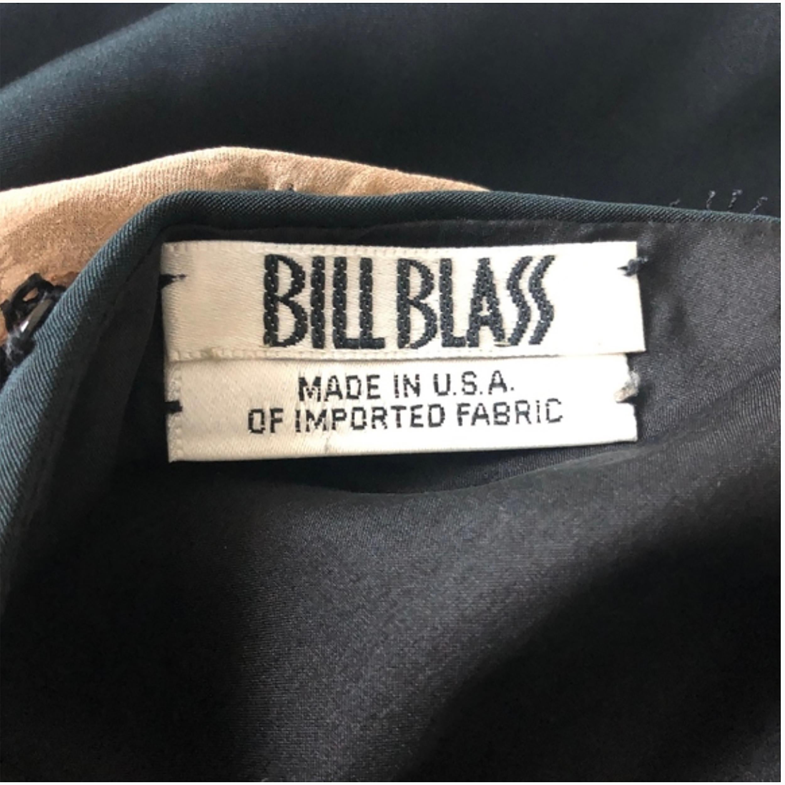 Bill Blass - Robe de cocktail noire en dentelle à illusion de transparence, petite taille, années 70  4