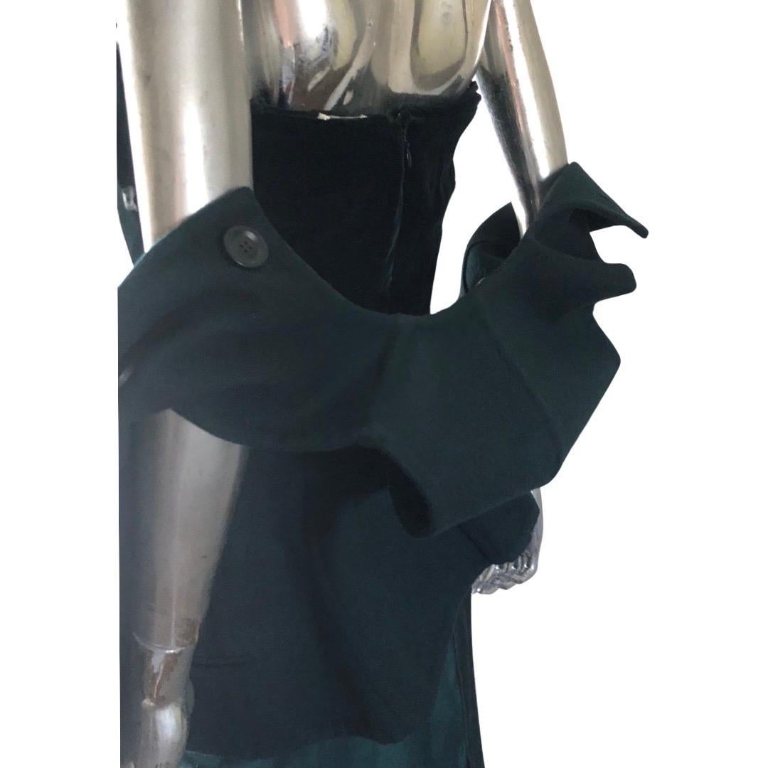 Bill Blass Custom Emerald Cocktail Strapless Dress & Vest for Martha PB Size 8 For Sale 4