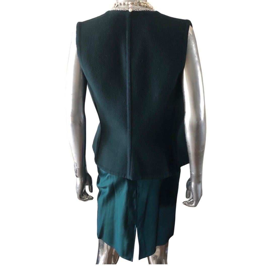 Bill Blass Custom Emerald Cocktail Strapless Dress & Vest for Martha PB Size 8 For Sale 10