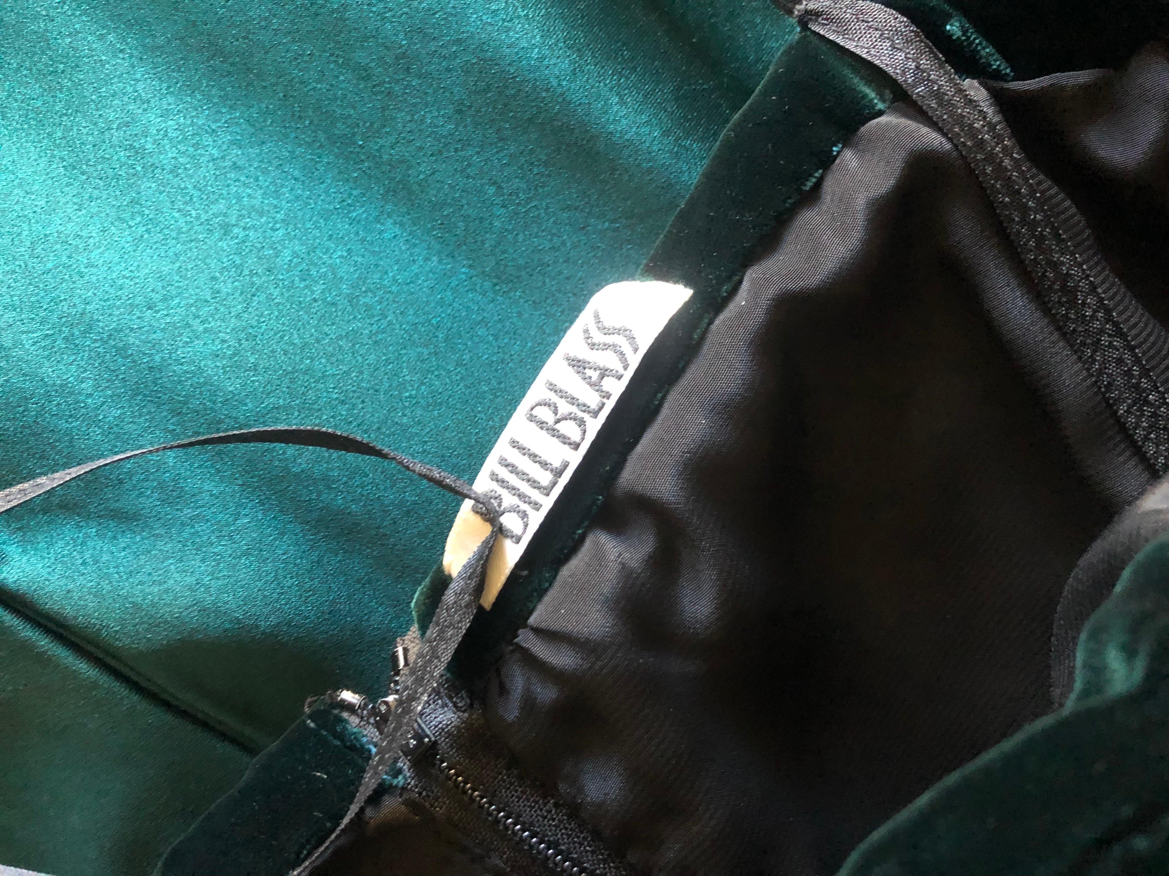 Bill Blass Custom Emerald Cocktail Strapless Dress & Vest for Martha PB Size 8 For Sale 13
