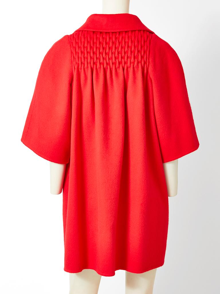Bill Blass Double Face Cashmere Coat with Smocking Detail 1