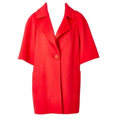 Retro Bill Blass Double Face Cashmere Coat with Smocking Detail