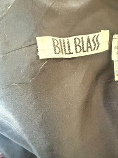 Bill Blass F/W1983 Black Silver Metallic Velvet 1980s Evening Gown Vintage Dress