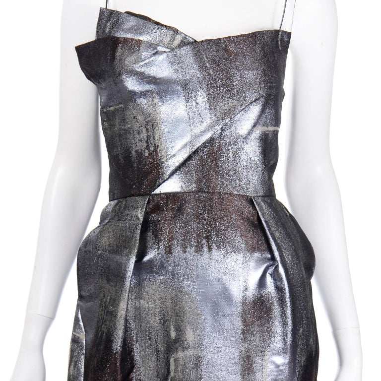 Bill Blass Fall 2008 Platinum Jacquard Evening Bustier Dress Peter Som New w/tag For Sale 1