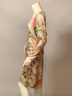 Bill Blass Floral Print Silk Dress