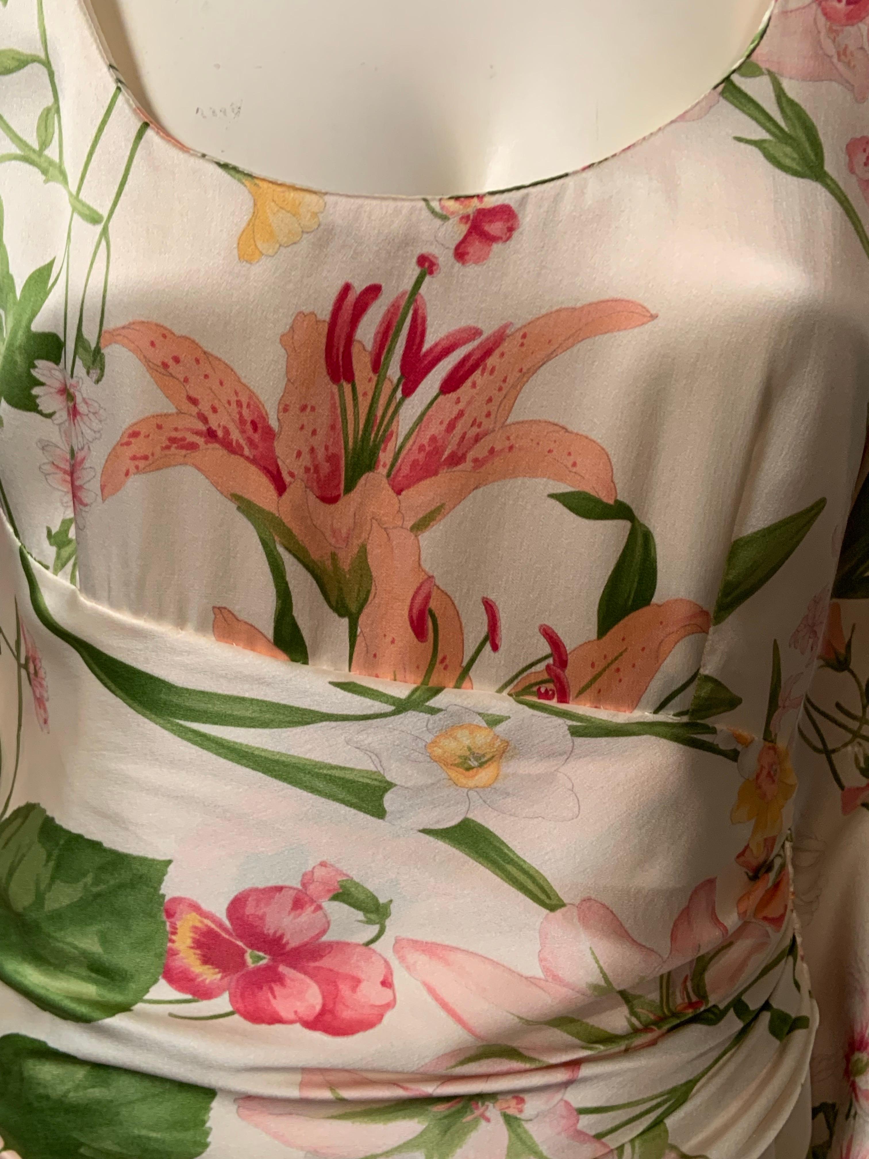Bill Blass Seidenkleid mit Blumendruck im Zustand „Gut“ im Angebot in New Hope, PA