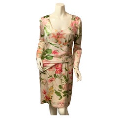 Bill Blass - Robe en soie à imprimé floral