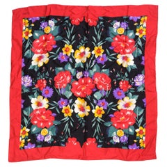 Bill Blass Floral Spring Silk Square Neckerchief 