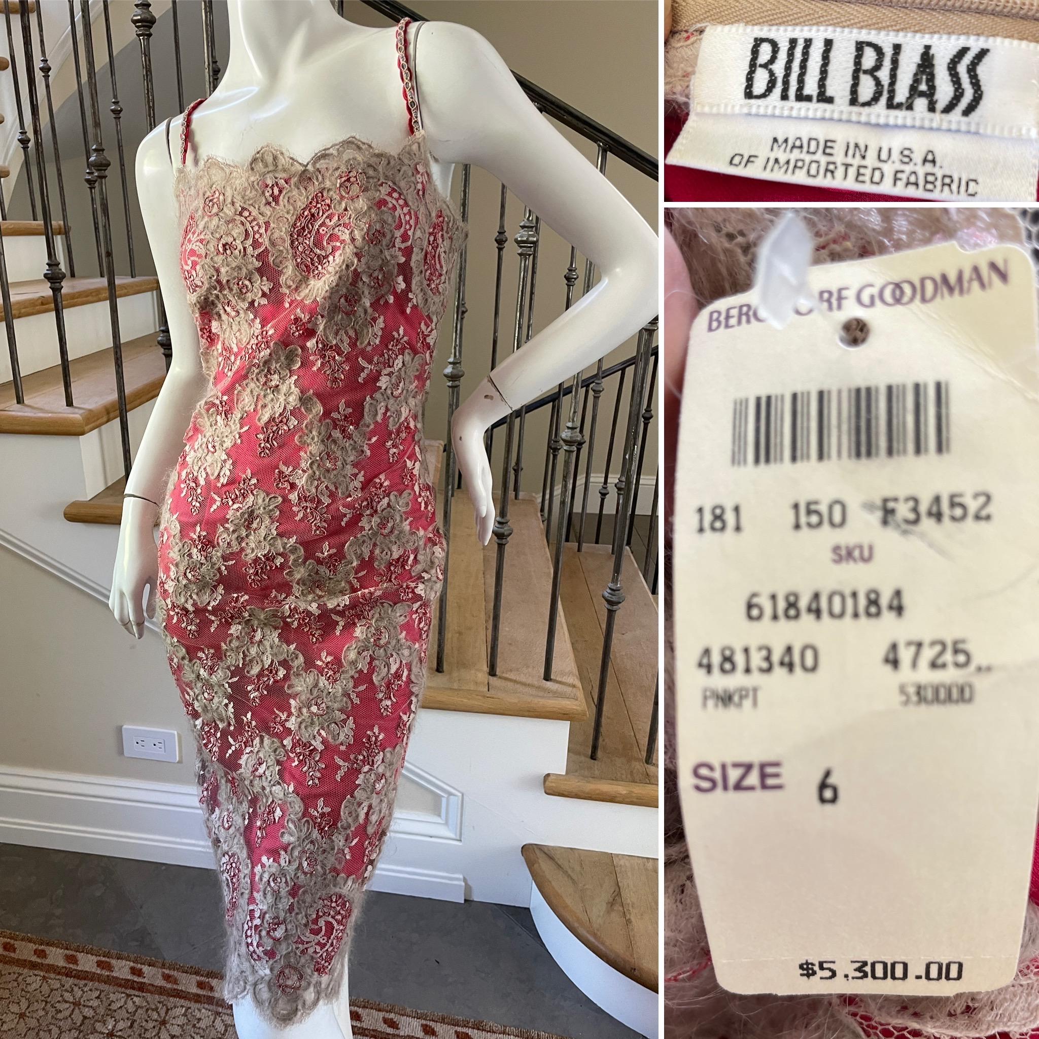 Bill Blass for Bergdorf Goodman Pink Embellished Lace Cocktail Dress.
Unworn with Bergdorf tgas still attached
This is soe elegant, they don't make them like this anymore.
Lined in silk, please use the zoom feature to see all the details.
Size 6
