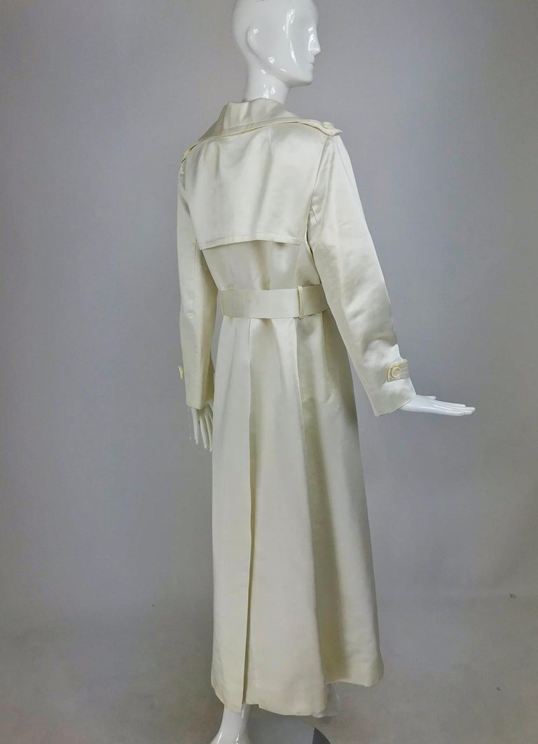 Bill Blass for Bond Street Off White Satin Double Breasted Evening Coat ...