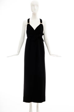 Bill Blass for Maurice Rentner Black Wool Crepe Evening Dress, Circa: 1960's