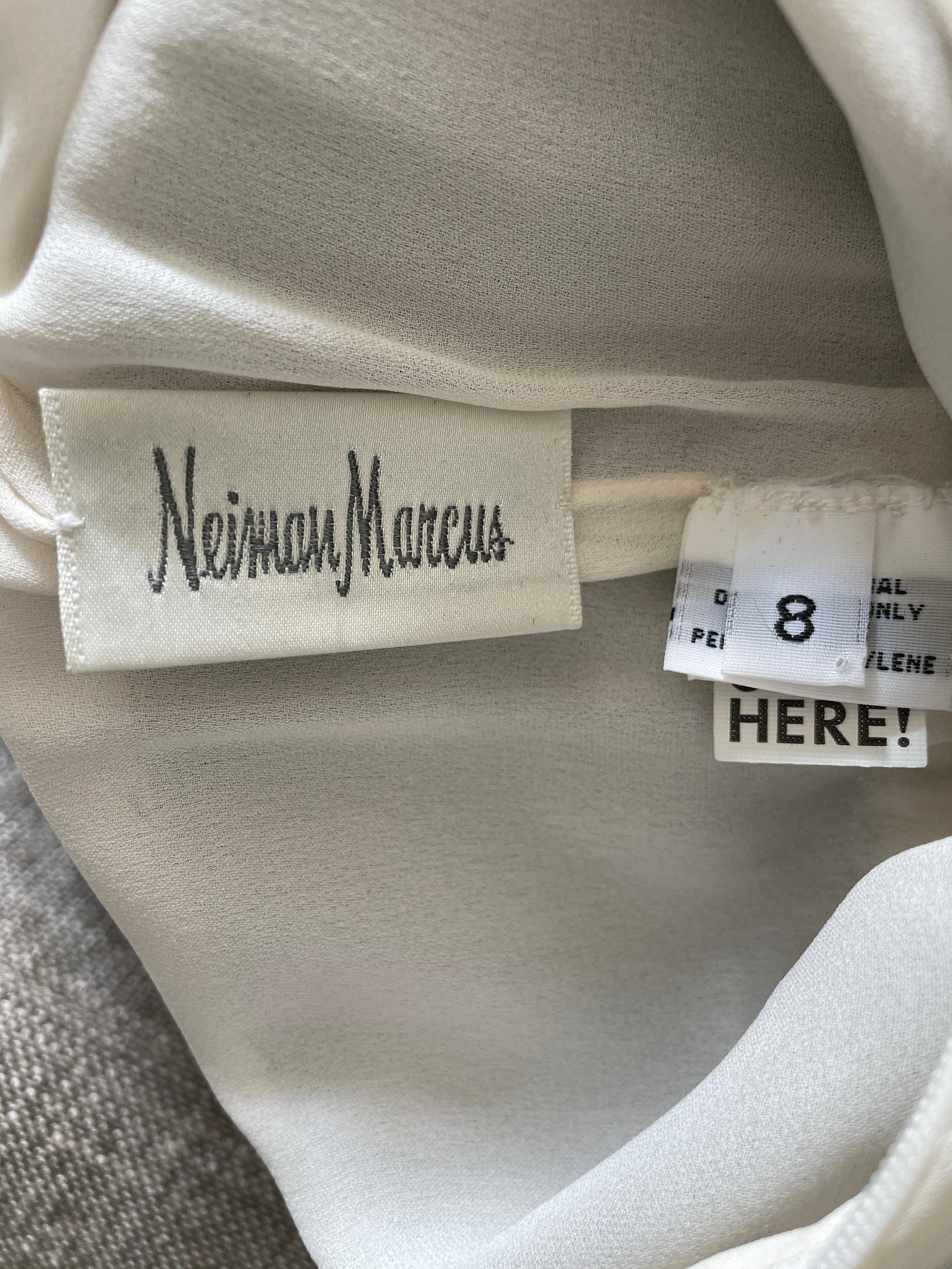 Bill Blass for Neiman Marcus Vintage Ivory Sequin Cocktail Dress For Sale 6