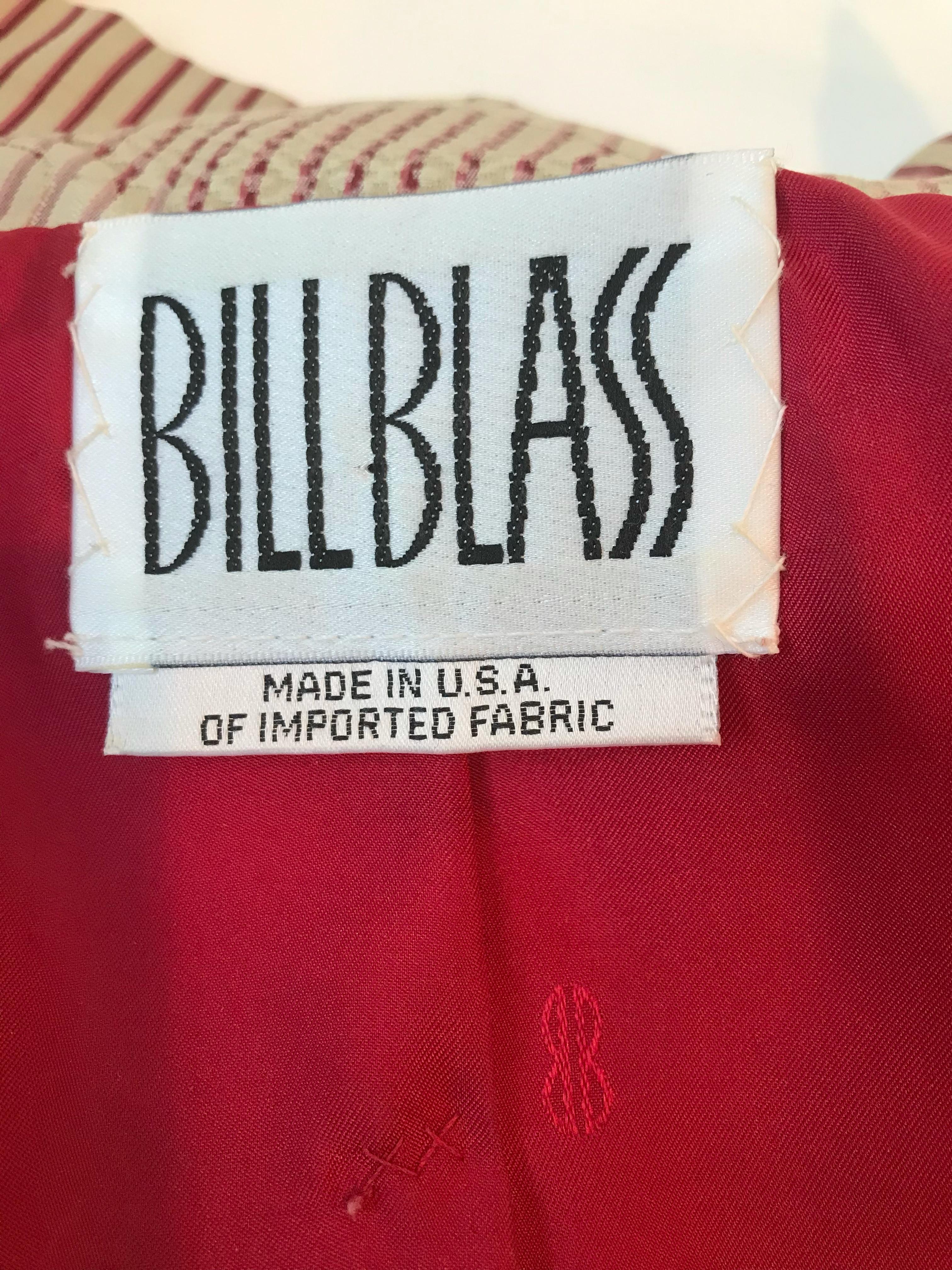 Bill Blass for Saks Fifth Avenue Silk Stripe Brocade Jacket and Skirt Set For Sale 5