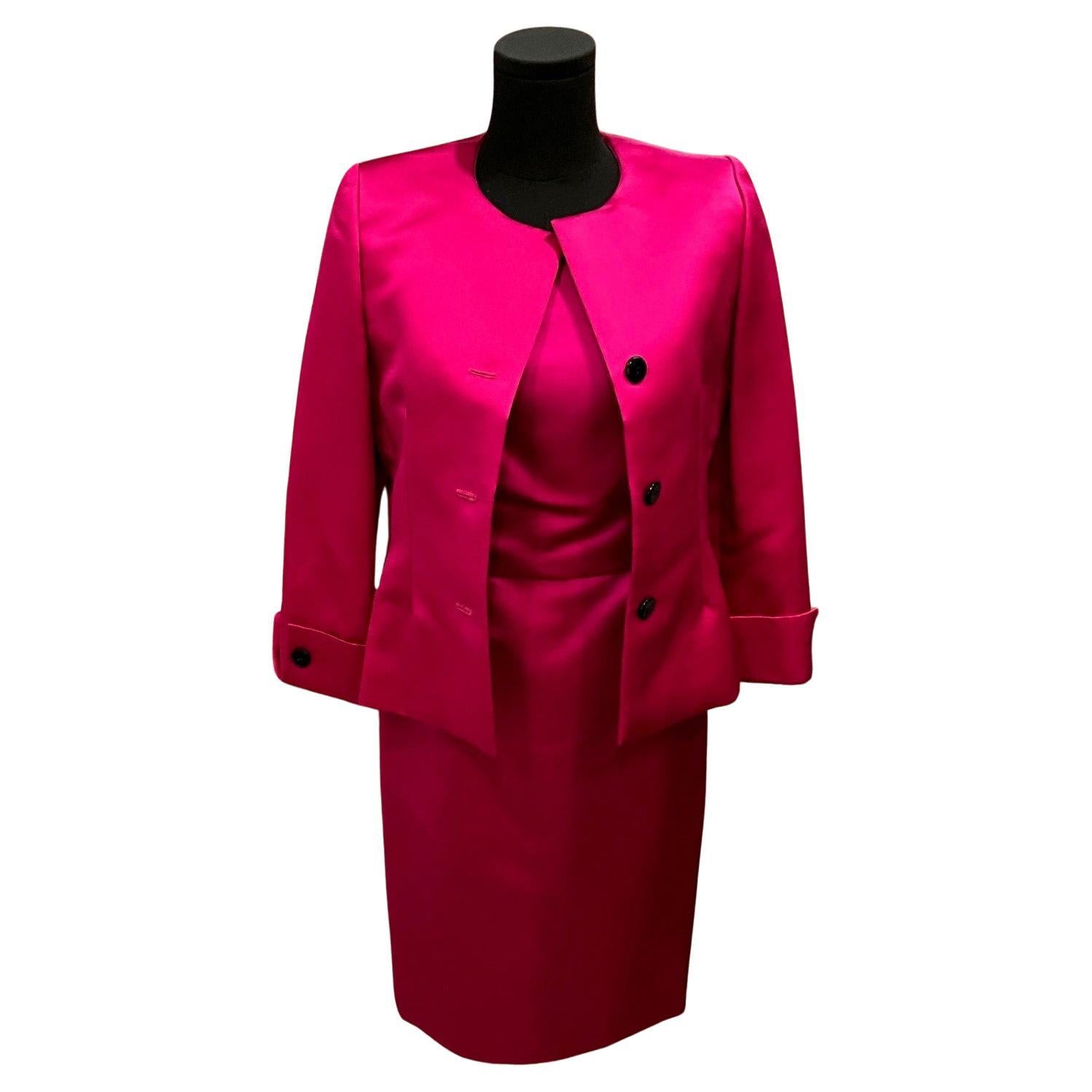 Bill Blass Fushia Satin 2-piece Dress