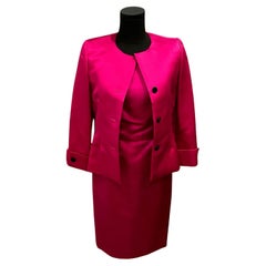 Bill Blass Fushia Satin 2-piece Dress