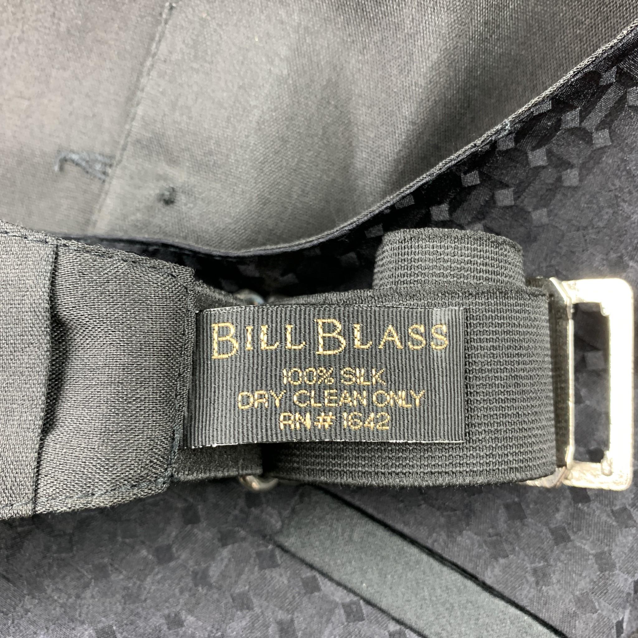 BILL BLASS Geometric Black on Black Silk Vest Set In Good Condition In San Francisco, CA