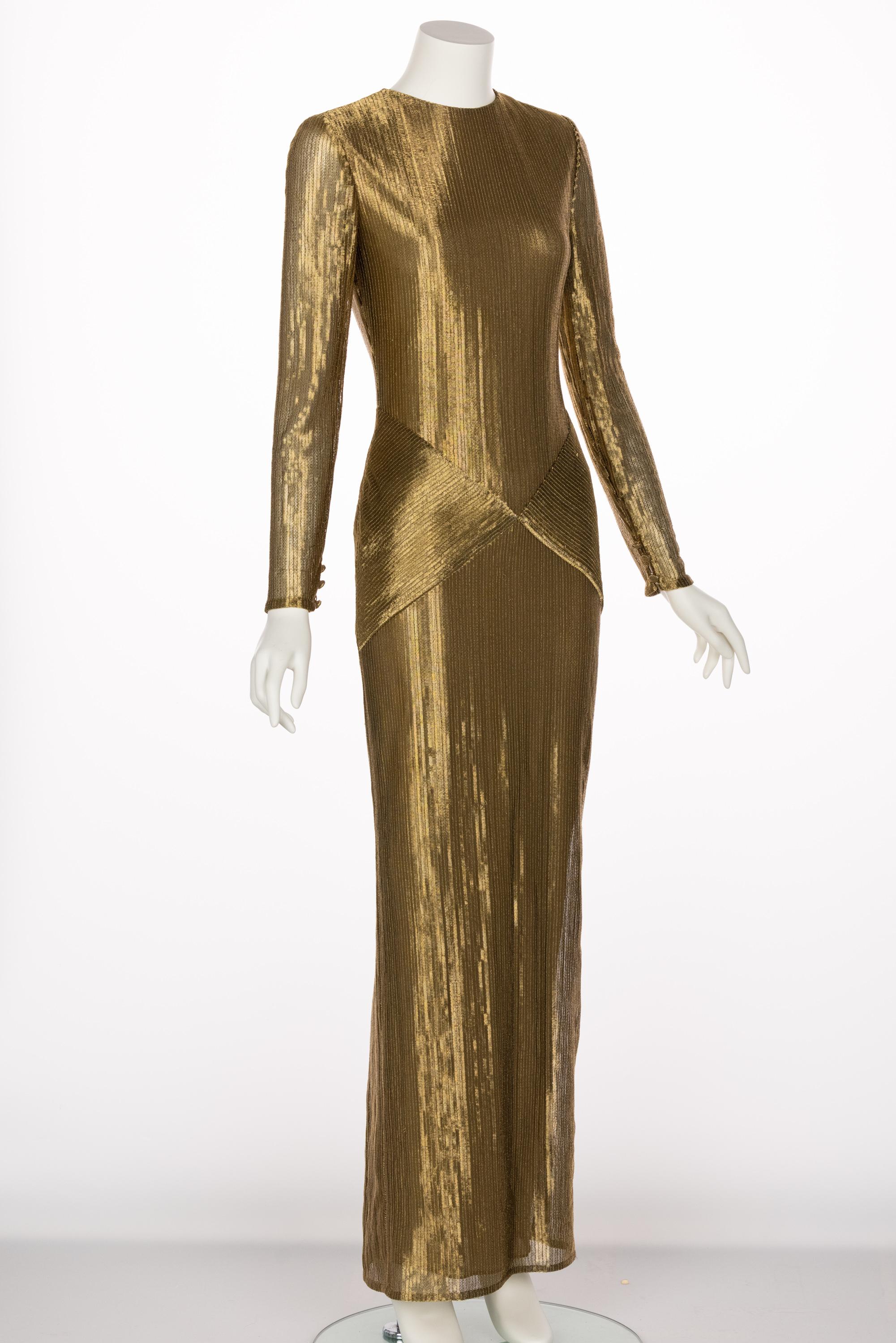 gold column dress