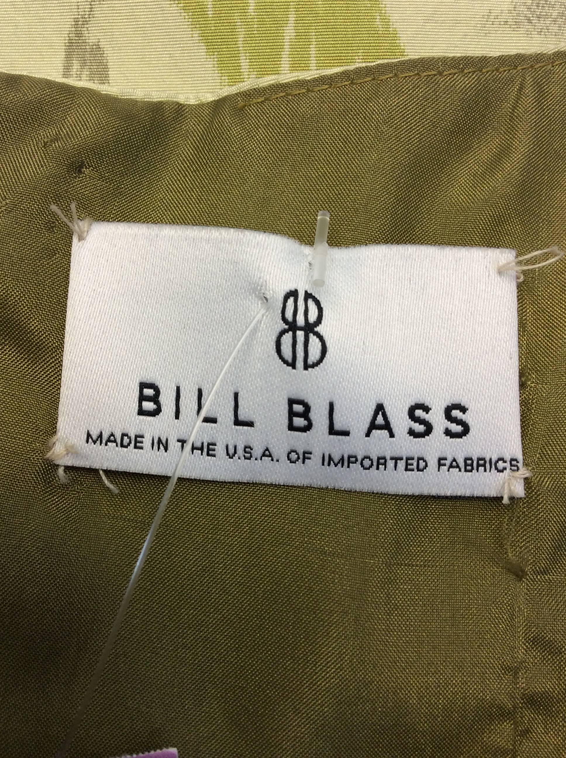 Bill Blass Green Print Dress For Sale 2