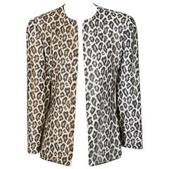 Bill Blass  Leopard Pattern Lace and Sequined Evening Cardigan