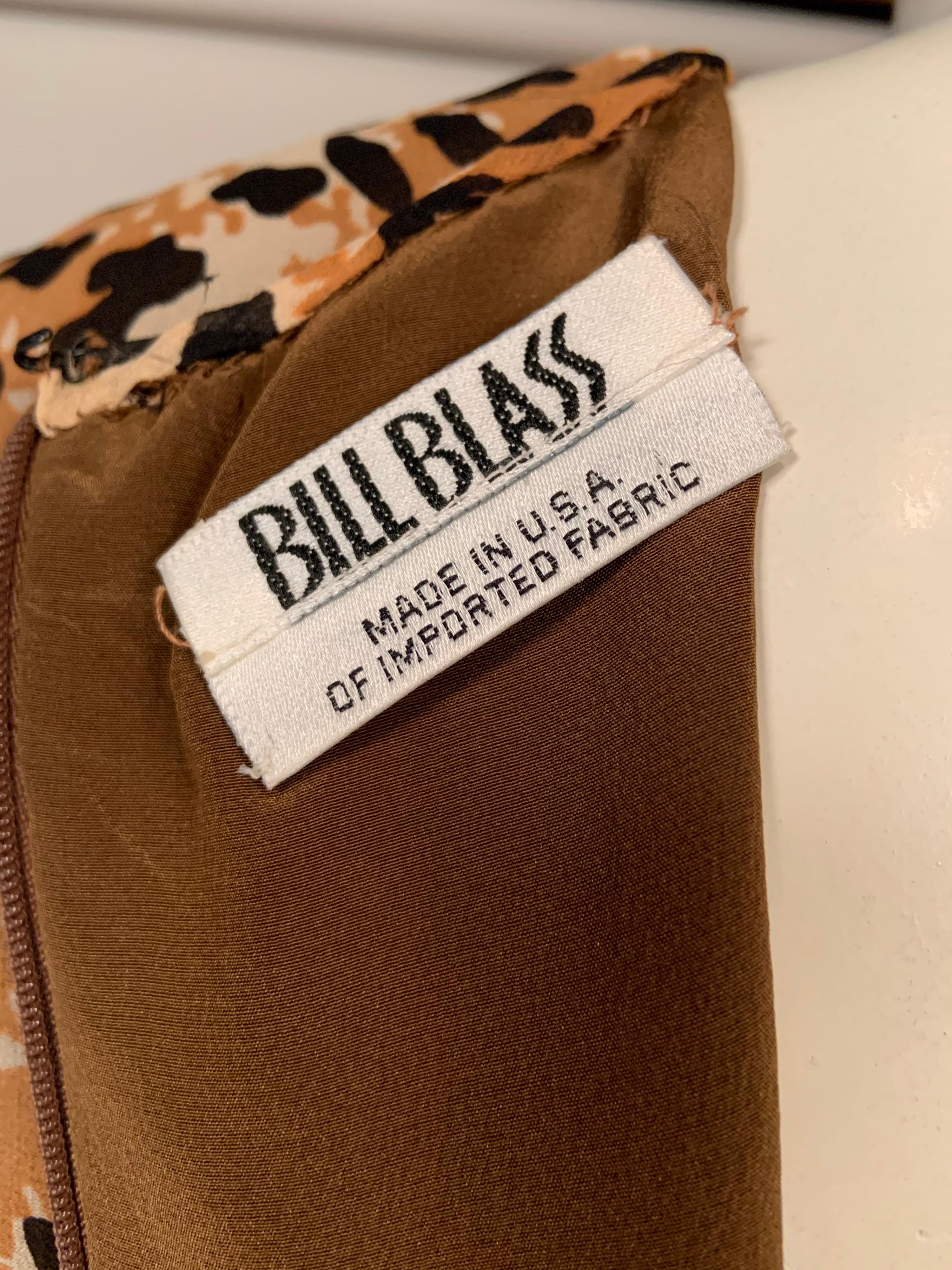 Bill Blass Leopard Print Sheer Silk Chiffon Cocktails and Dinner Dress For Sale 3