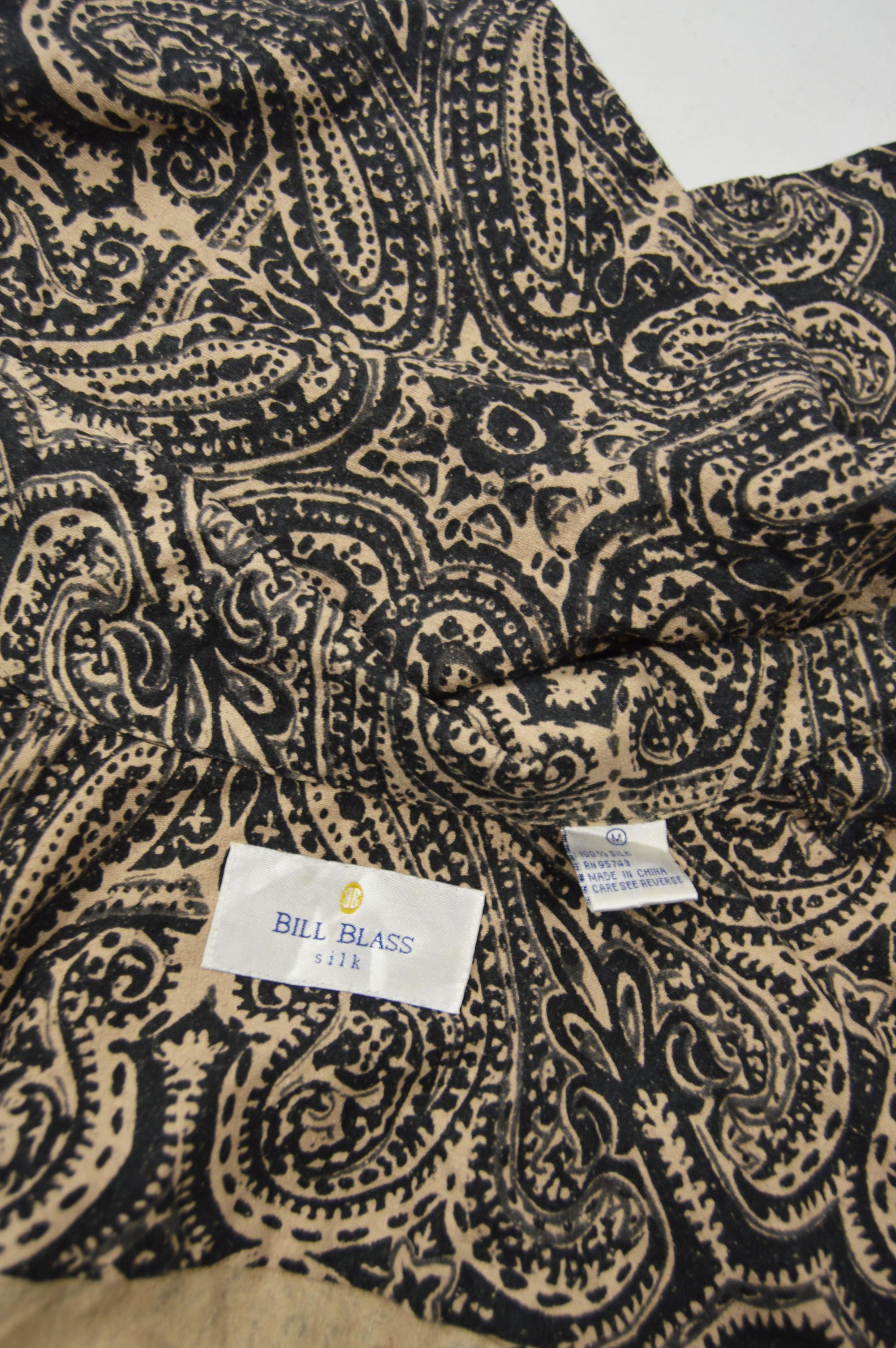 Bill Blass Mens Silk Batik Print Shirt In Excellent Condition In Doncaster, South Yorkshire