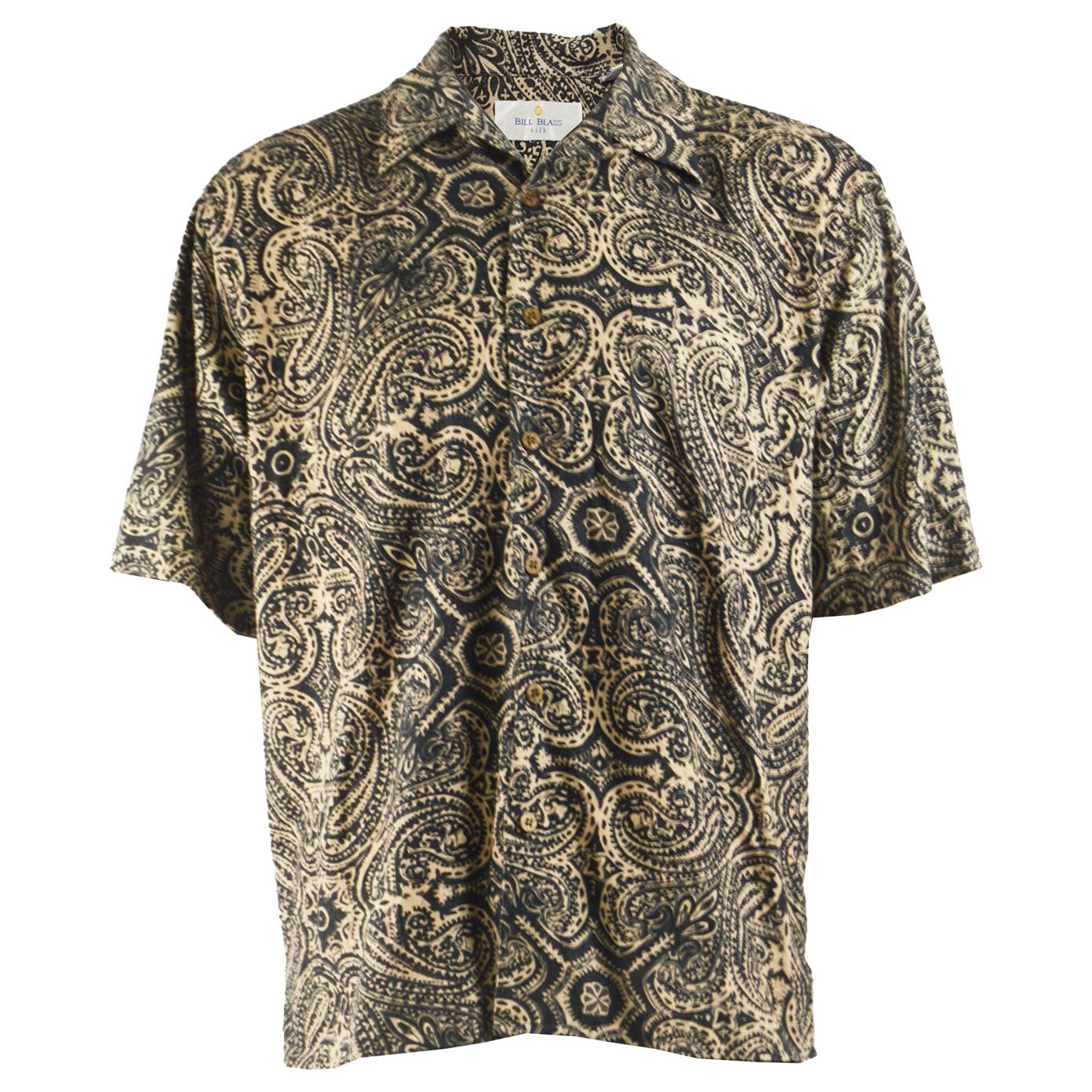 Bill Blass Mens Silk Batik Print Shirt