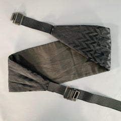 BILL BLASS Einheitsgröße Schwarzer Kummerbund aus Seide mit Fischgrätenmuster