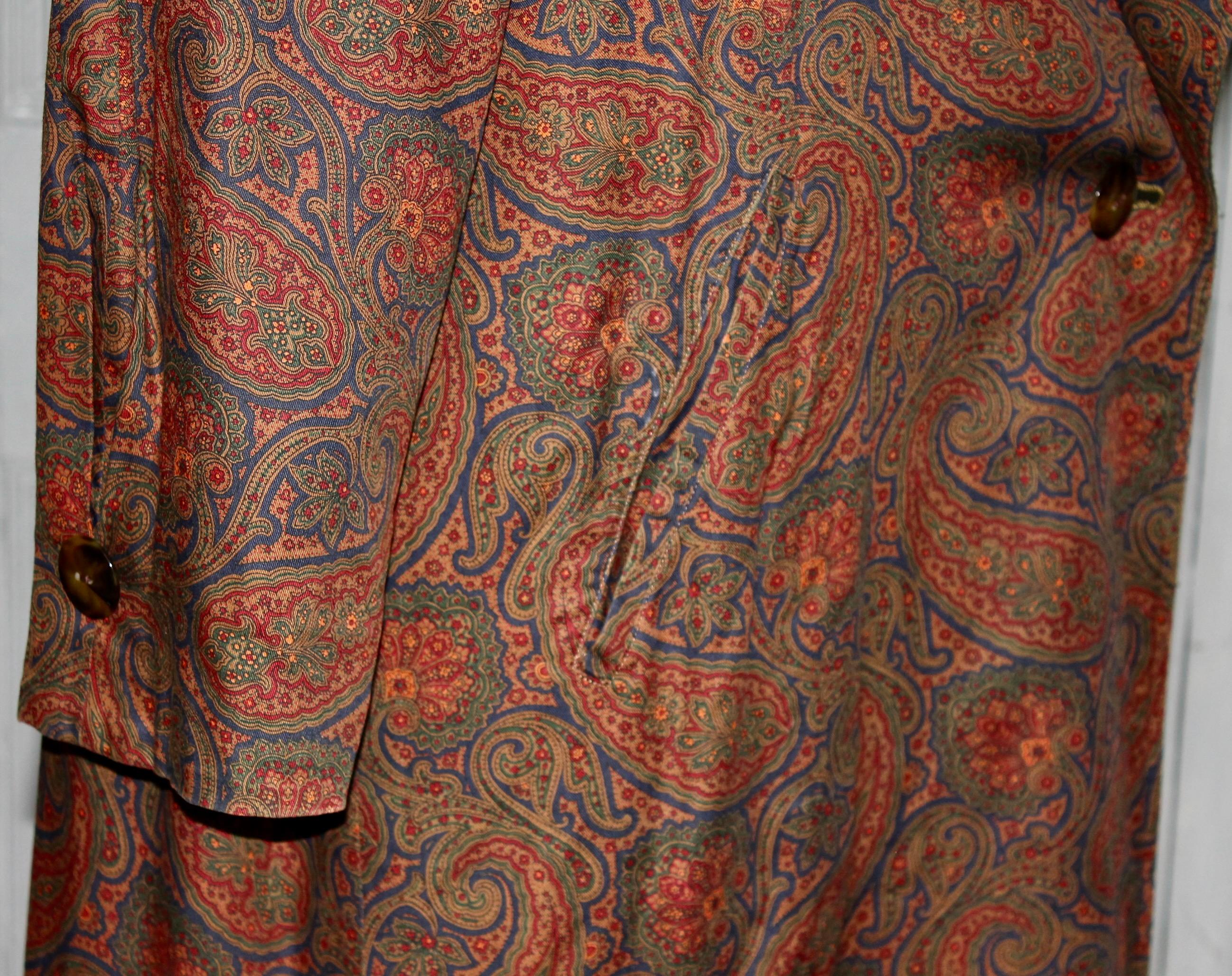 Bill Blass Paisley Edwardian Style Dress Coat 6