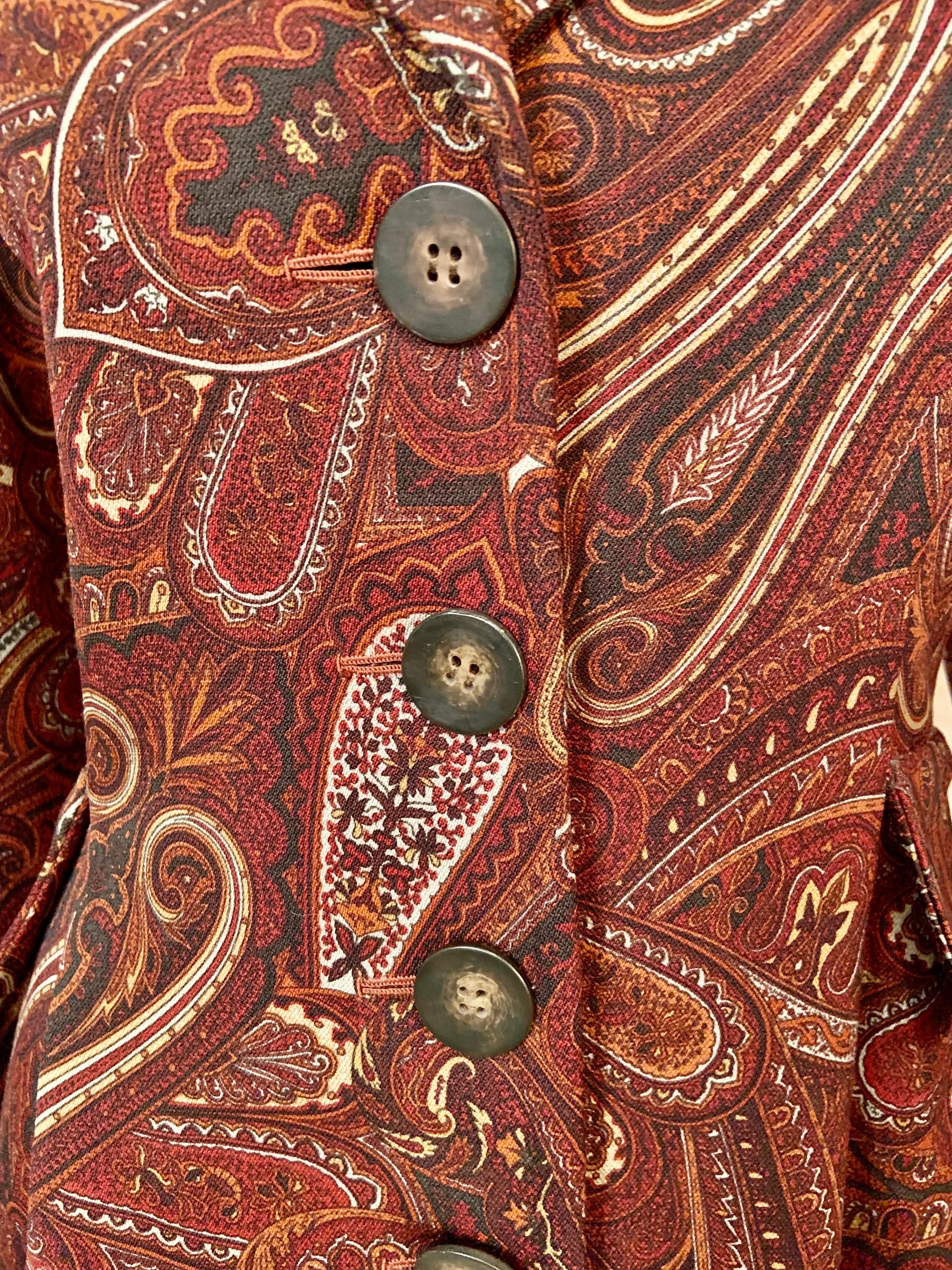 Women's Bill Blass Paisley Patterned Coat in a Larger Size For Sale