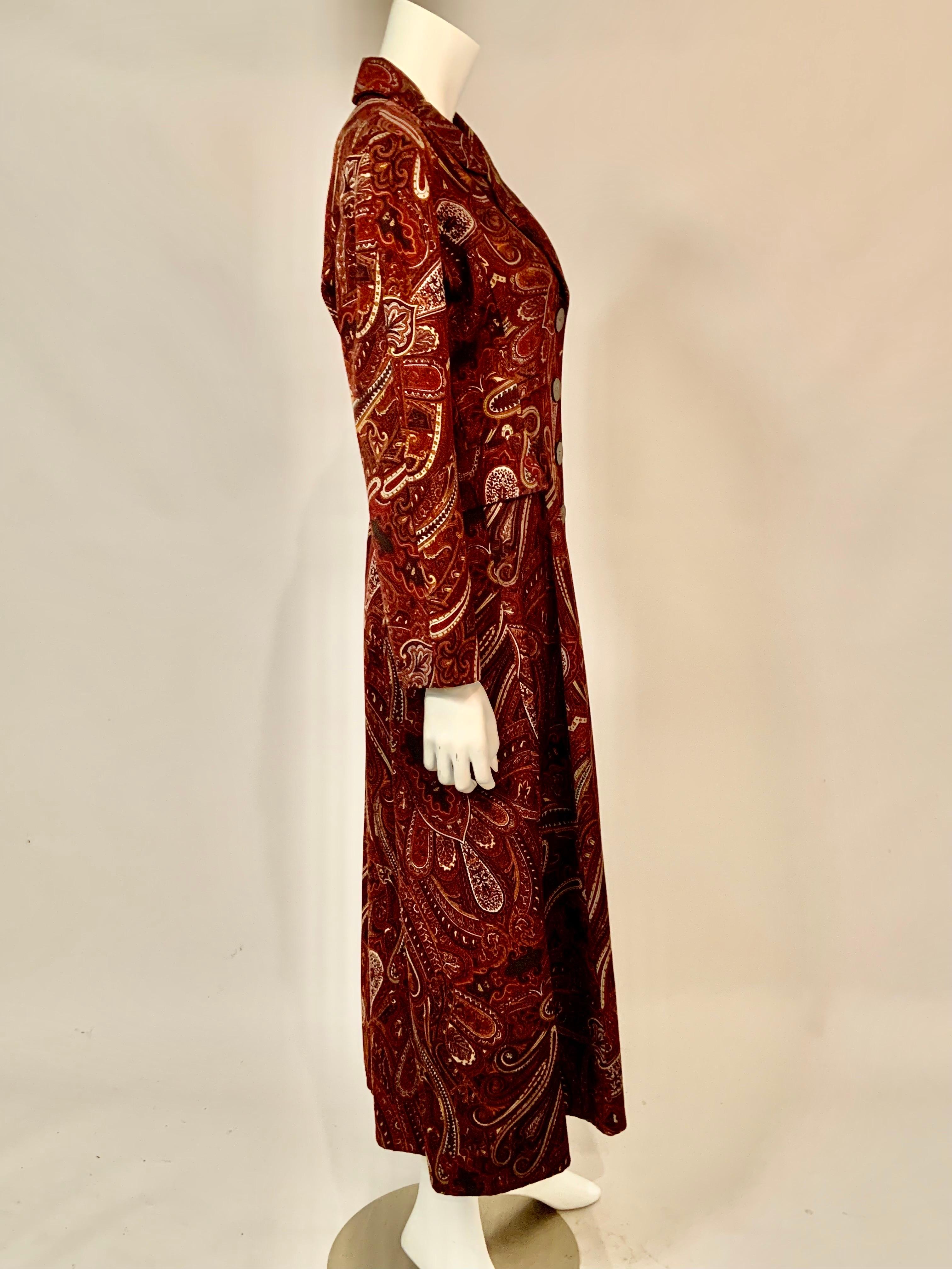 Bill Blass Paisley Patterned Coat in a Larger Size For Sale 1