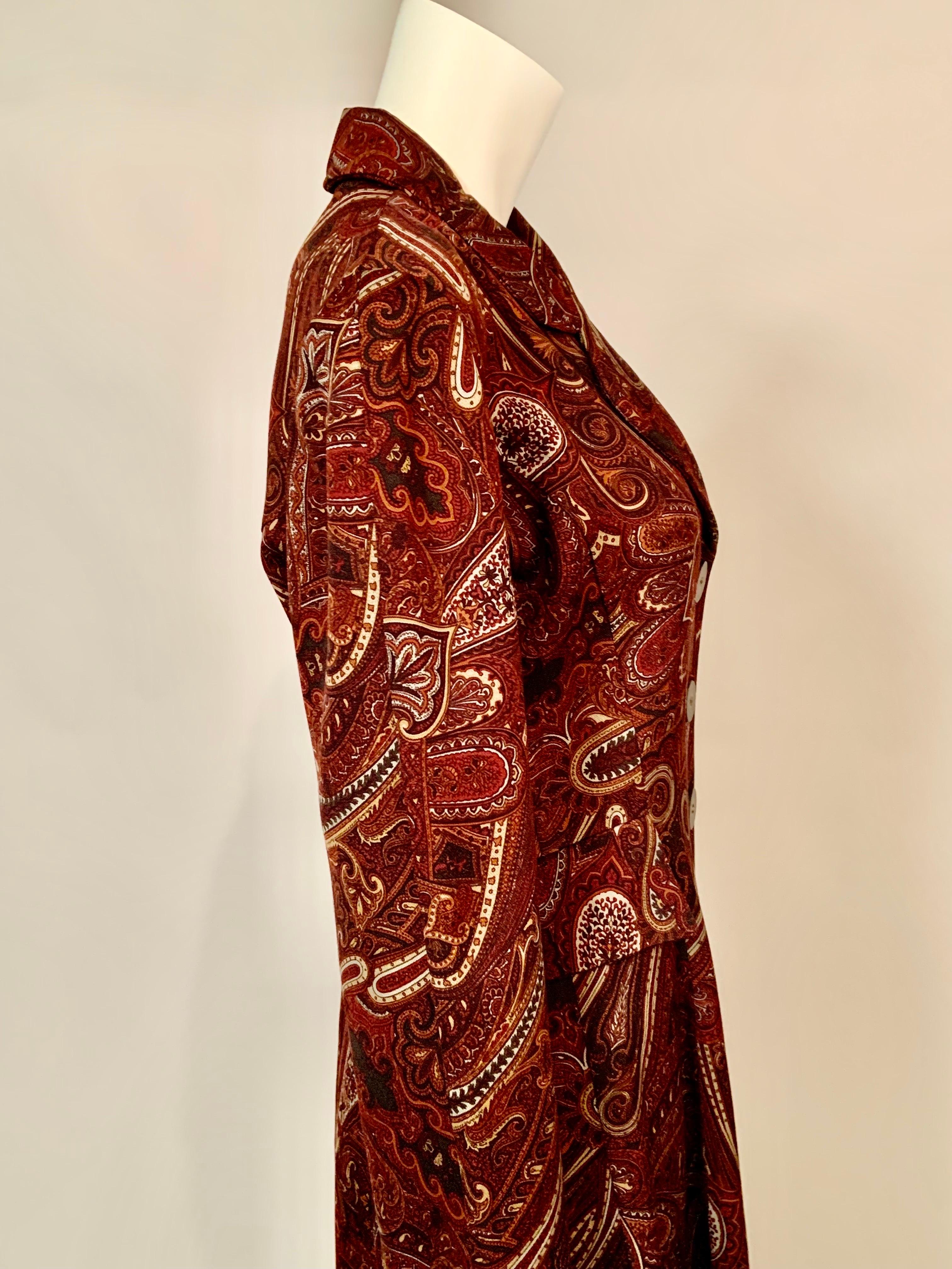 Bill Blass Paisley Patterned Coat in a Larger Size For Sale 2