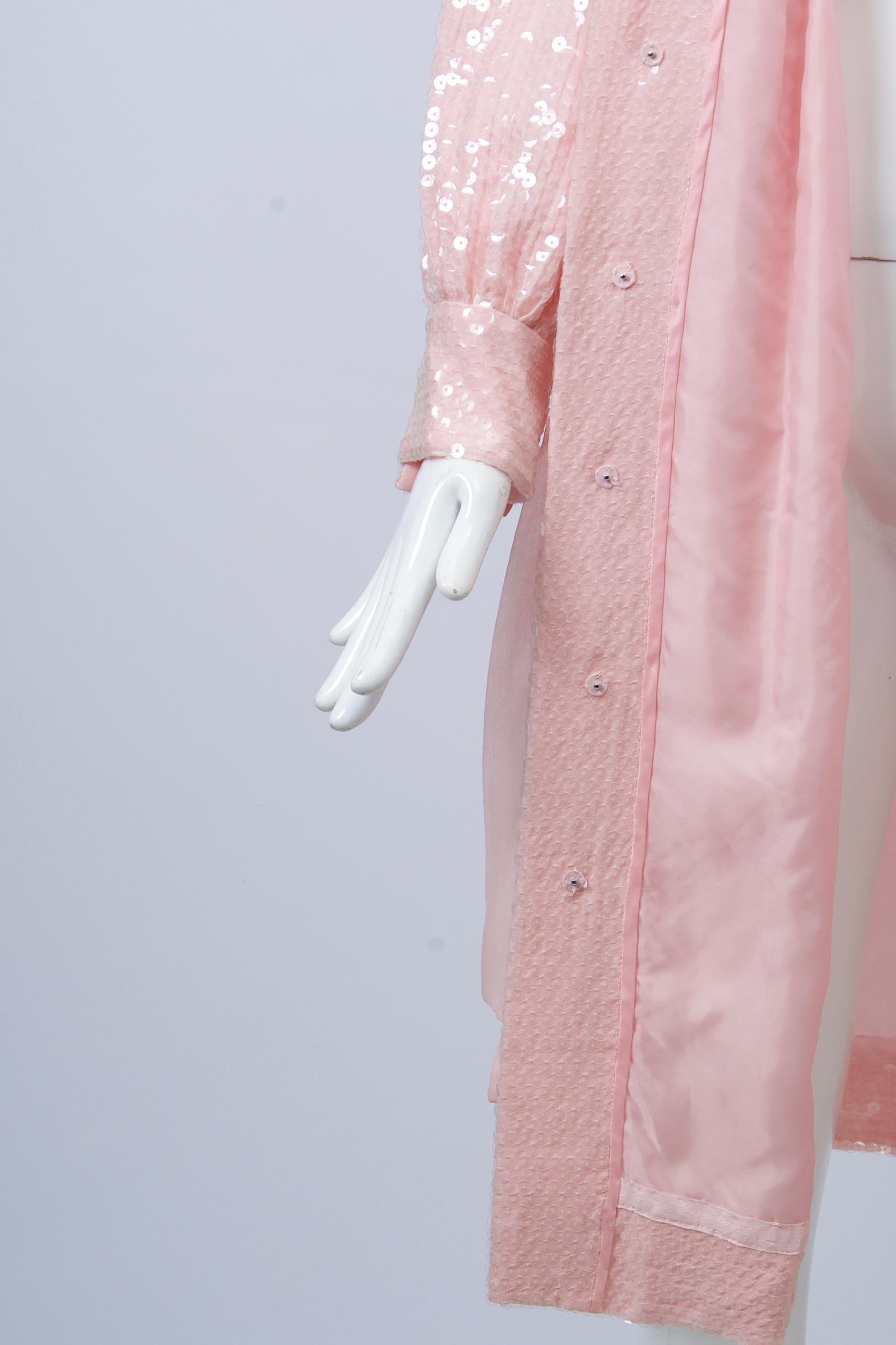 Bill Blass Pink Sequin Shirtdress 2