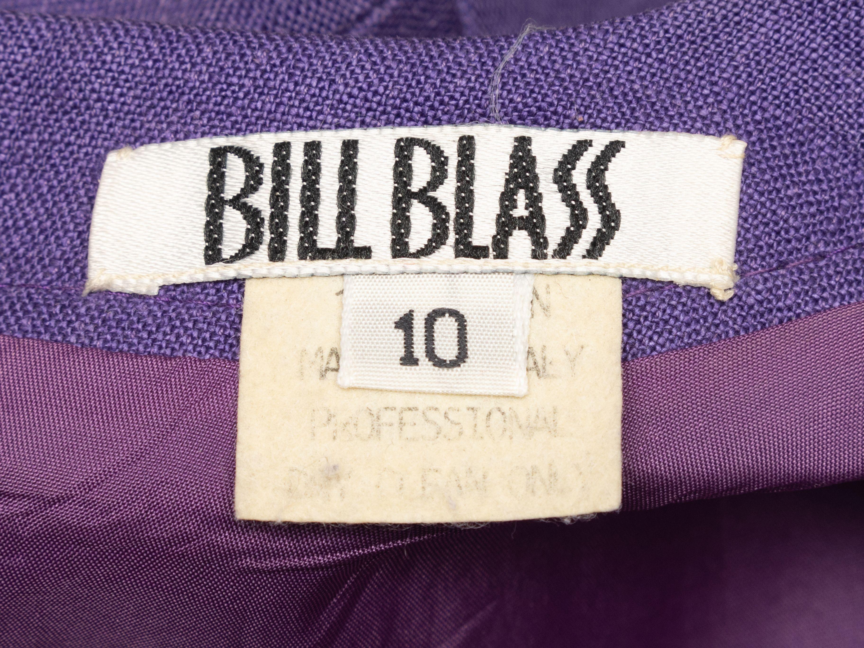 Bill Blass Purple Linen Long Sleeve Dress In Good Condition In New York, NY