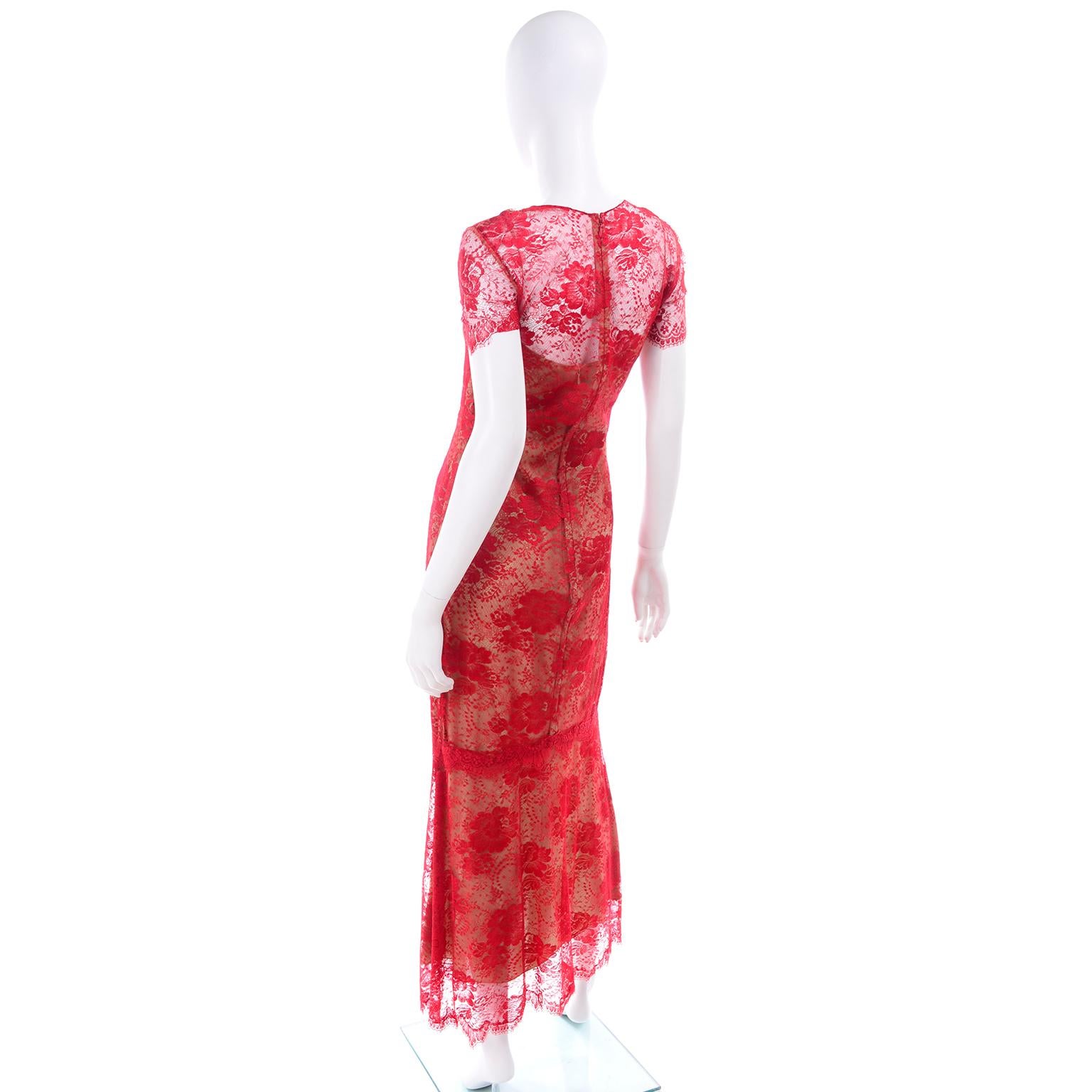 alexis red lace dress