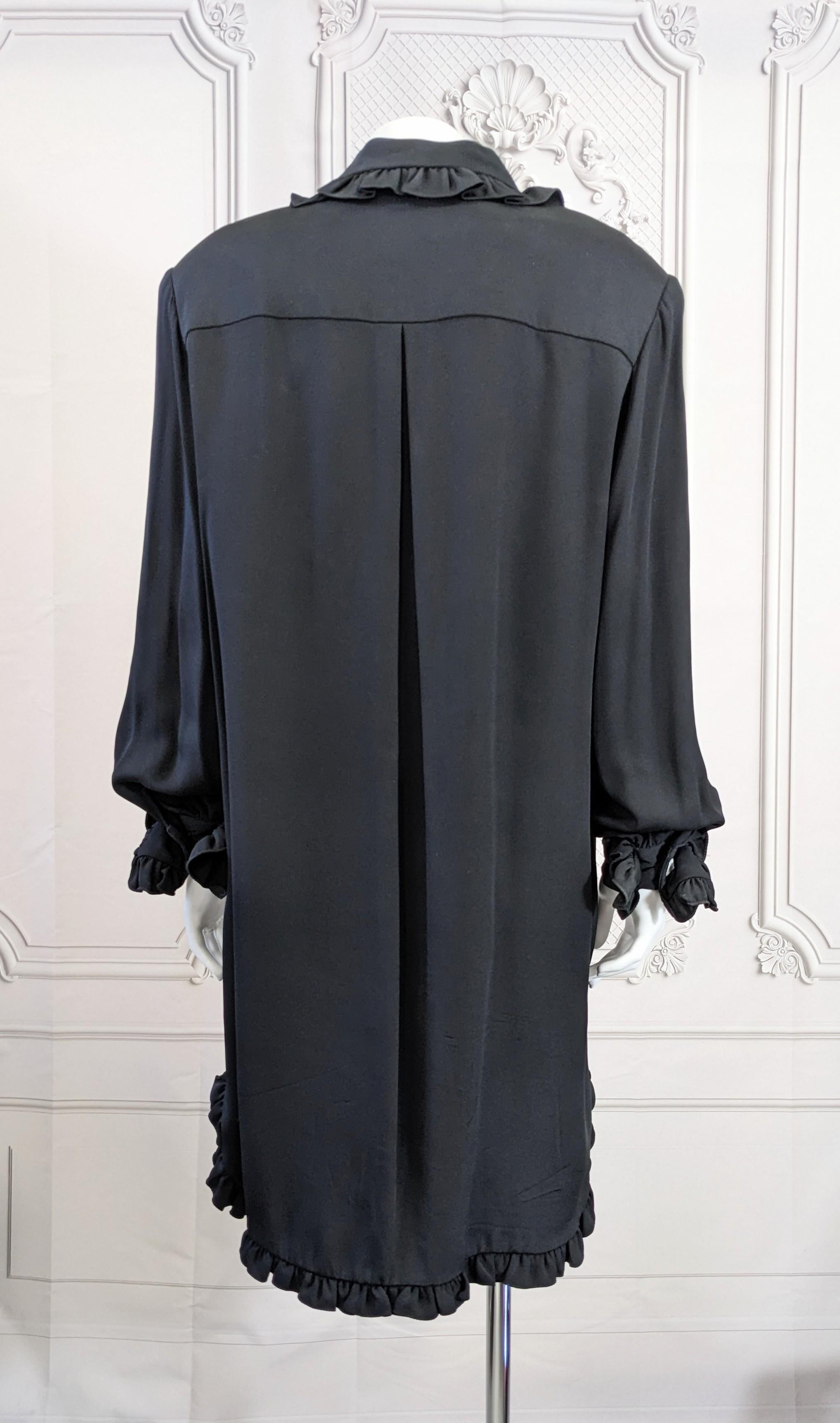 Bill Blass Ruffle Trimmed Shirt Dress In Good Condition For Sale In New York, NY