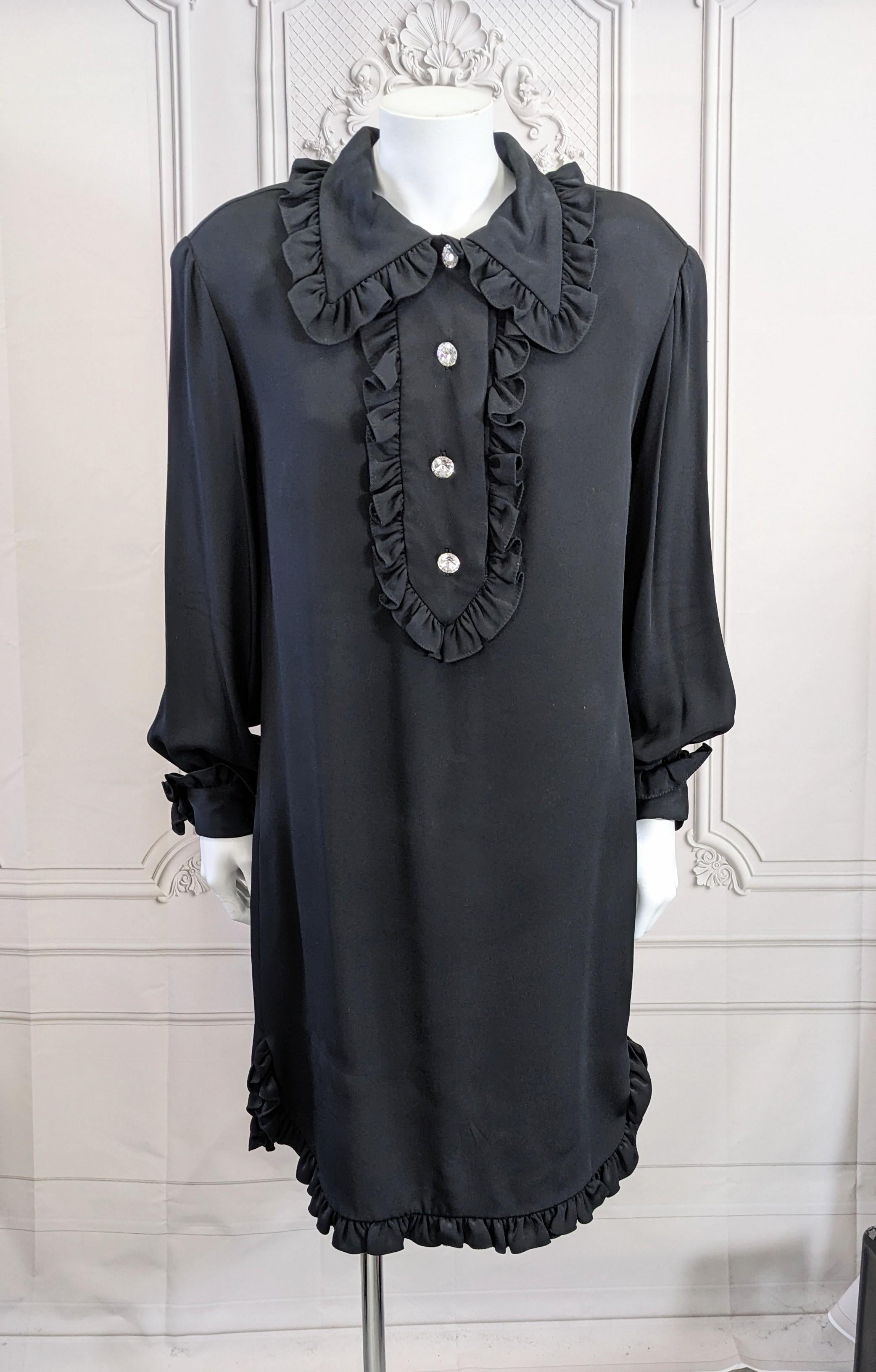 Bill Blass Hemdkleid mit Rüschenbesatz Damen im Angebot