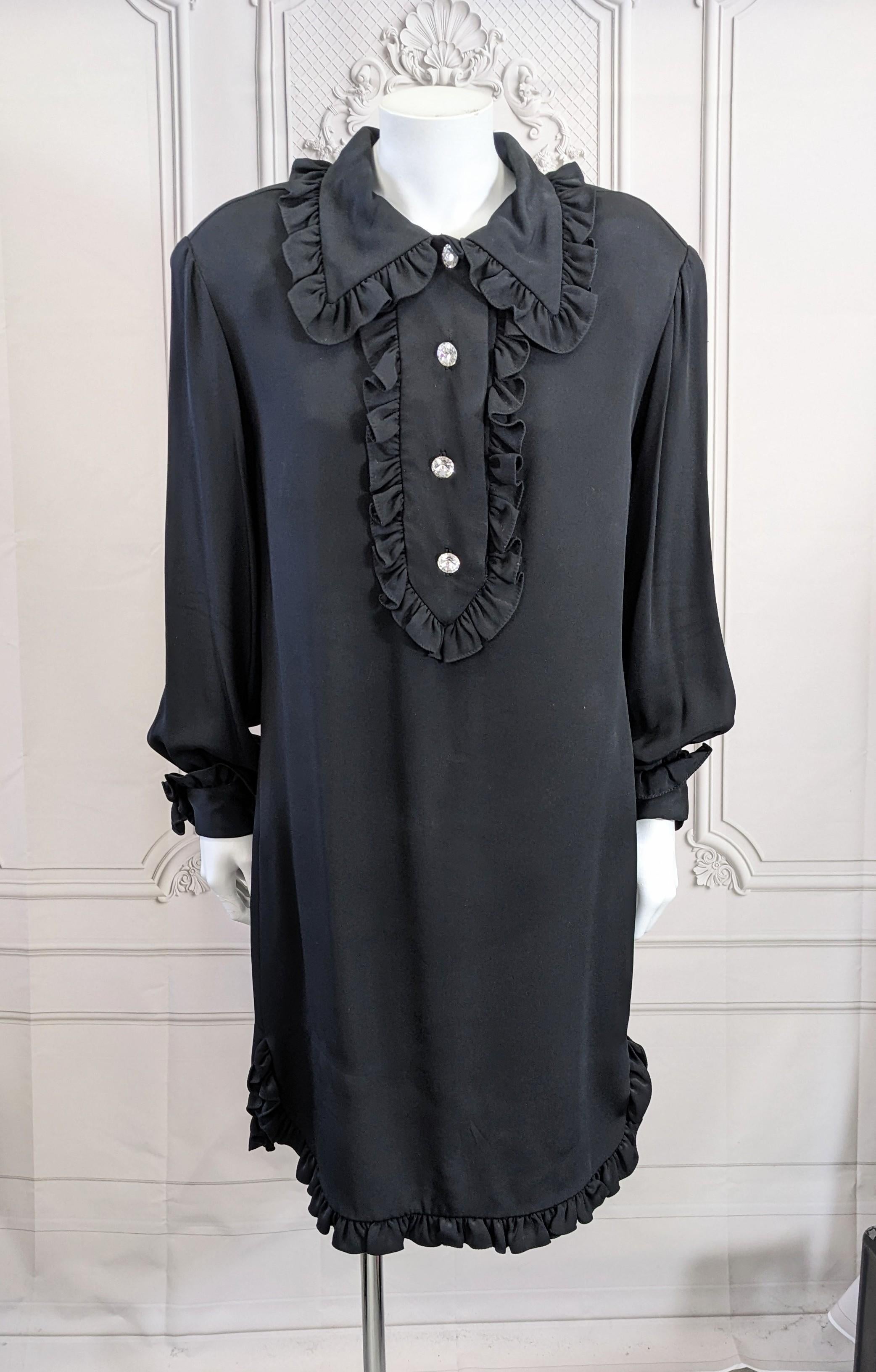 Women's Bill Blass Ruffle Trimmed Shirt Dress For Sale