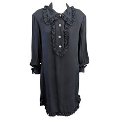 Vintage Bill Blass Ruffle Trimmed Shirt Dress