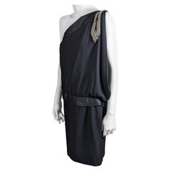 Bill Blass - Vestito Flapper in raso con retro in crêpe