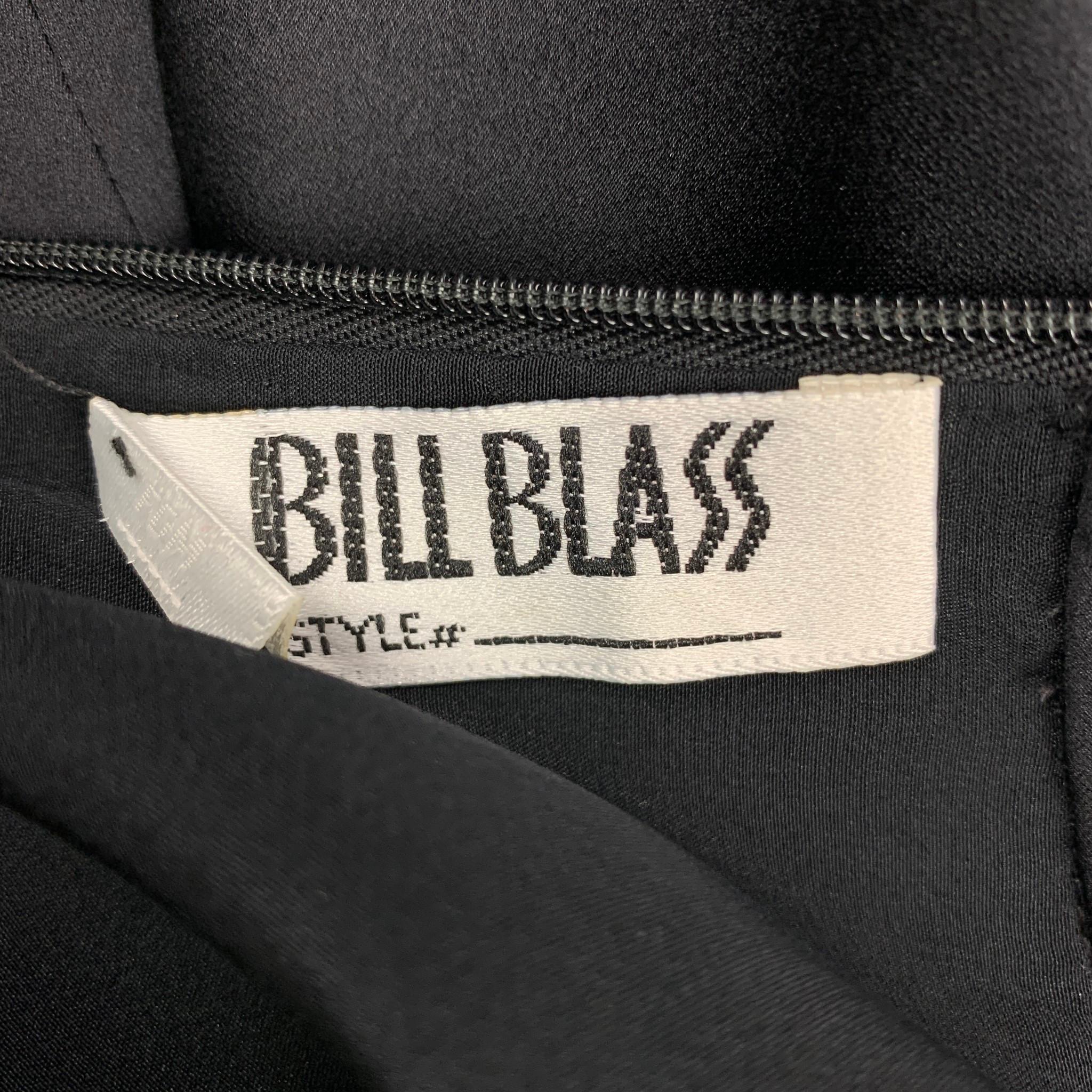 BILL BLASS Size M Black Silk Shoulder Cut Out Cocktail Dress 1