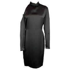 BILL BLASS Größe M Schwarz Seidenschulter Cut Out Cocktailkleid