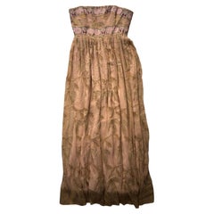 Bill Blass SS 2006 Pink & Gold Strapless Dress