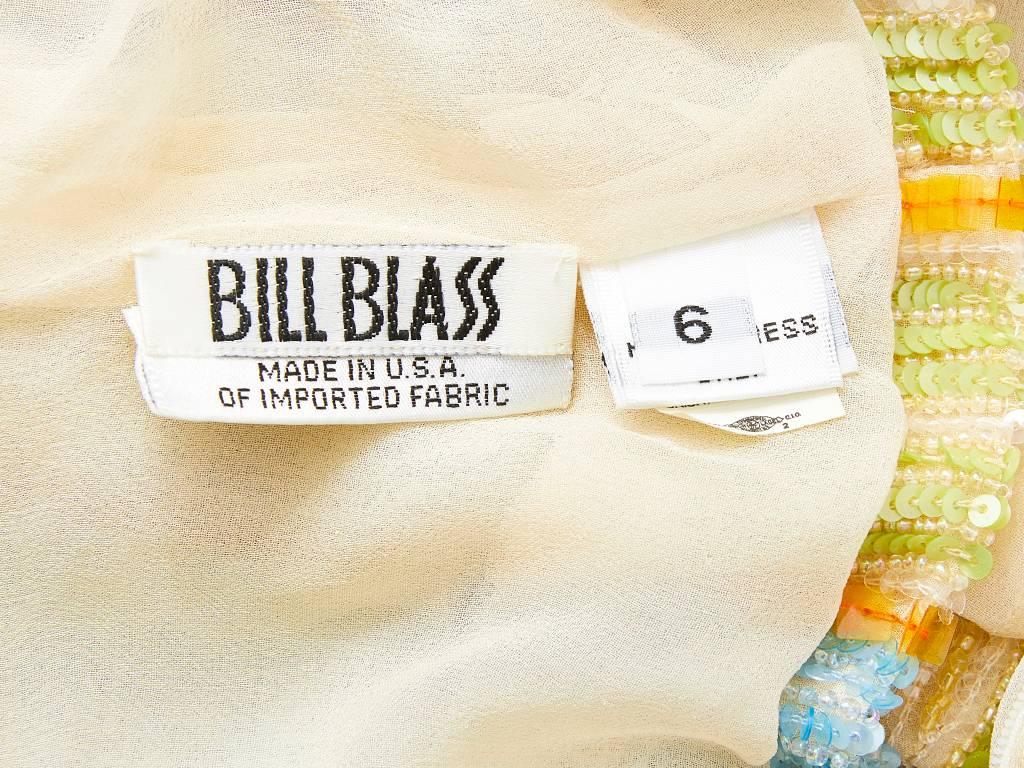 Bill Blass - Haut rayé à paillettes Excellent état - En vente à New York, NY