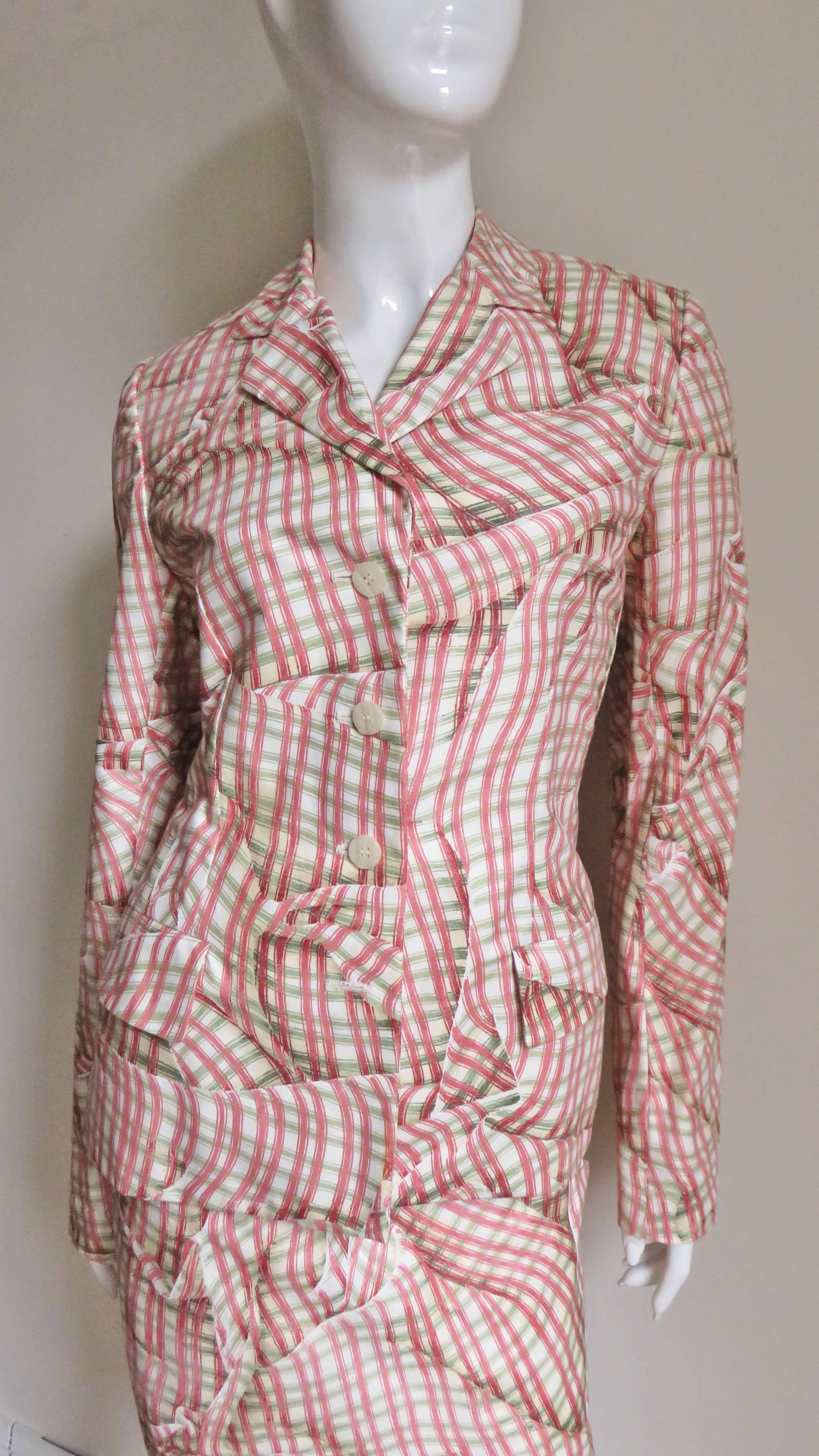 Bill Blass Trompe L'oeil Paid Suit 1990s In Excellent Condition In Water Mill, NY