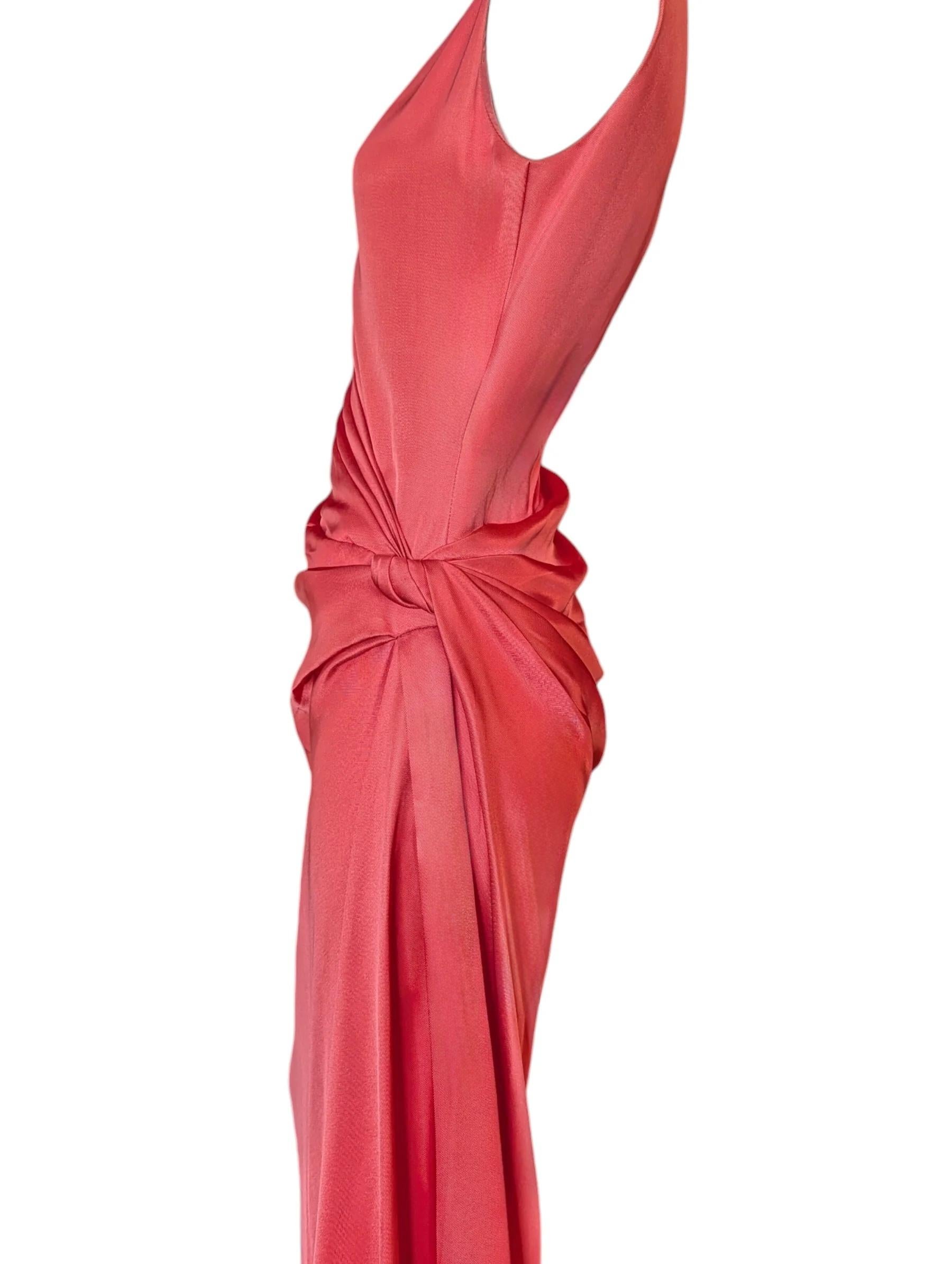 Robe de soirée en soie rose drapée Bill Blass Vintage - Made in USA en vente 1