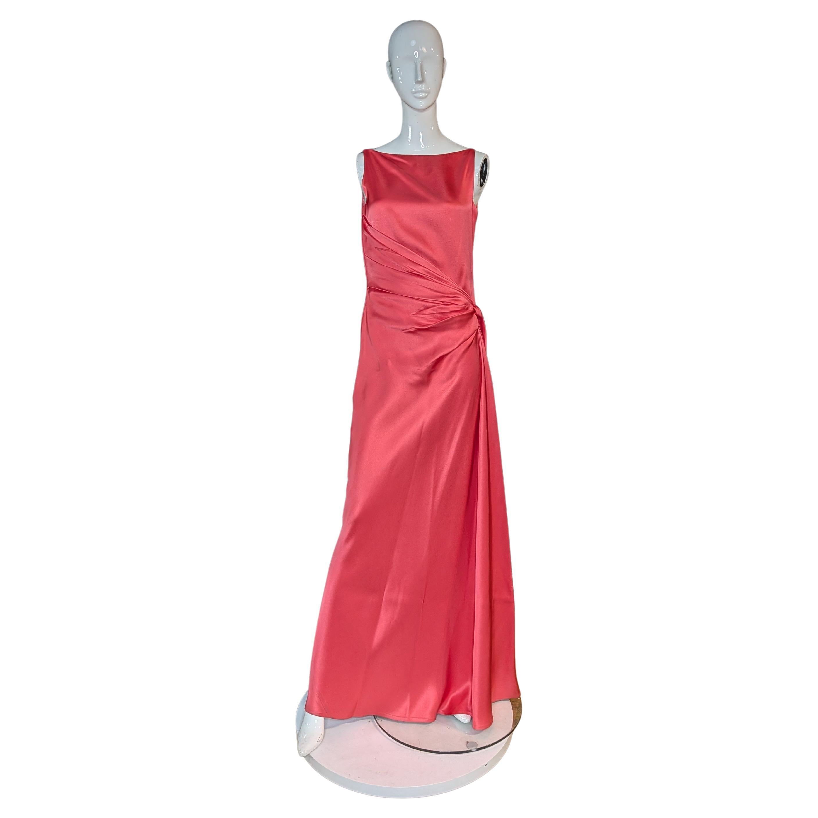 Bill Blass Vintage Draped Rose Silk Evening Gown – Made in USA